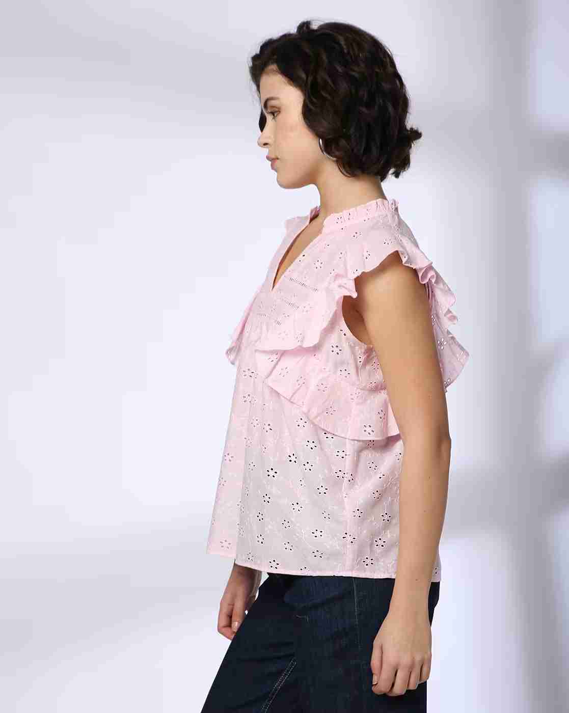 Lee Cooper | Schiffli blouse, pink, xs|1