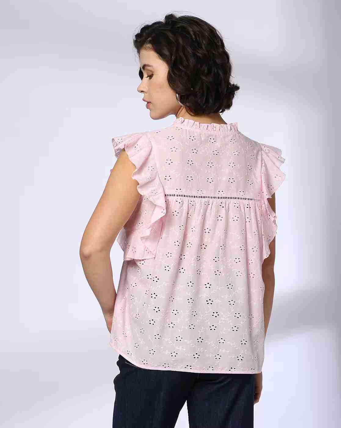 Lee Cooper | Schiffli blouse, pink, xs|2