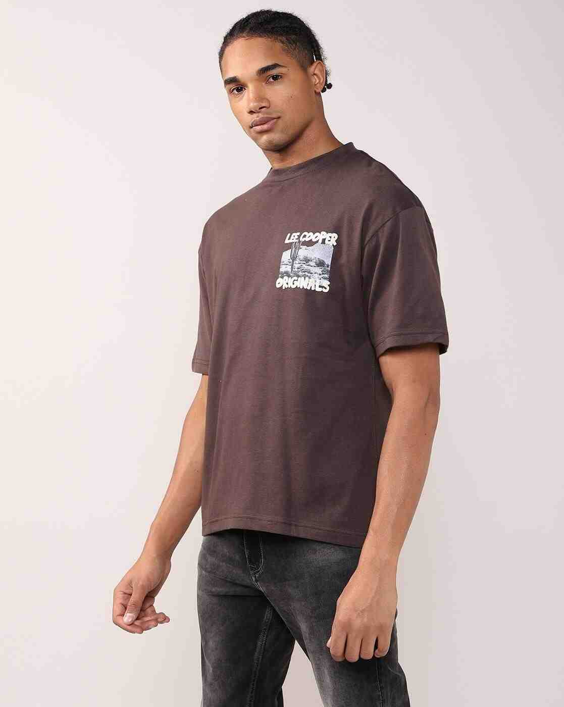Lee Cooper | Men Graphic Print Oversized Crew-Neck T-Shirt|0