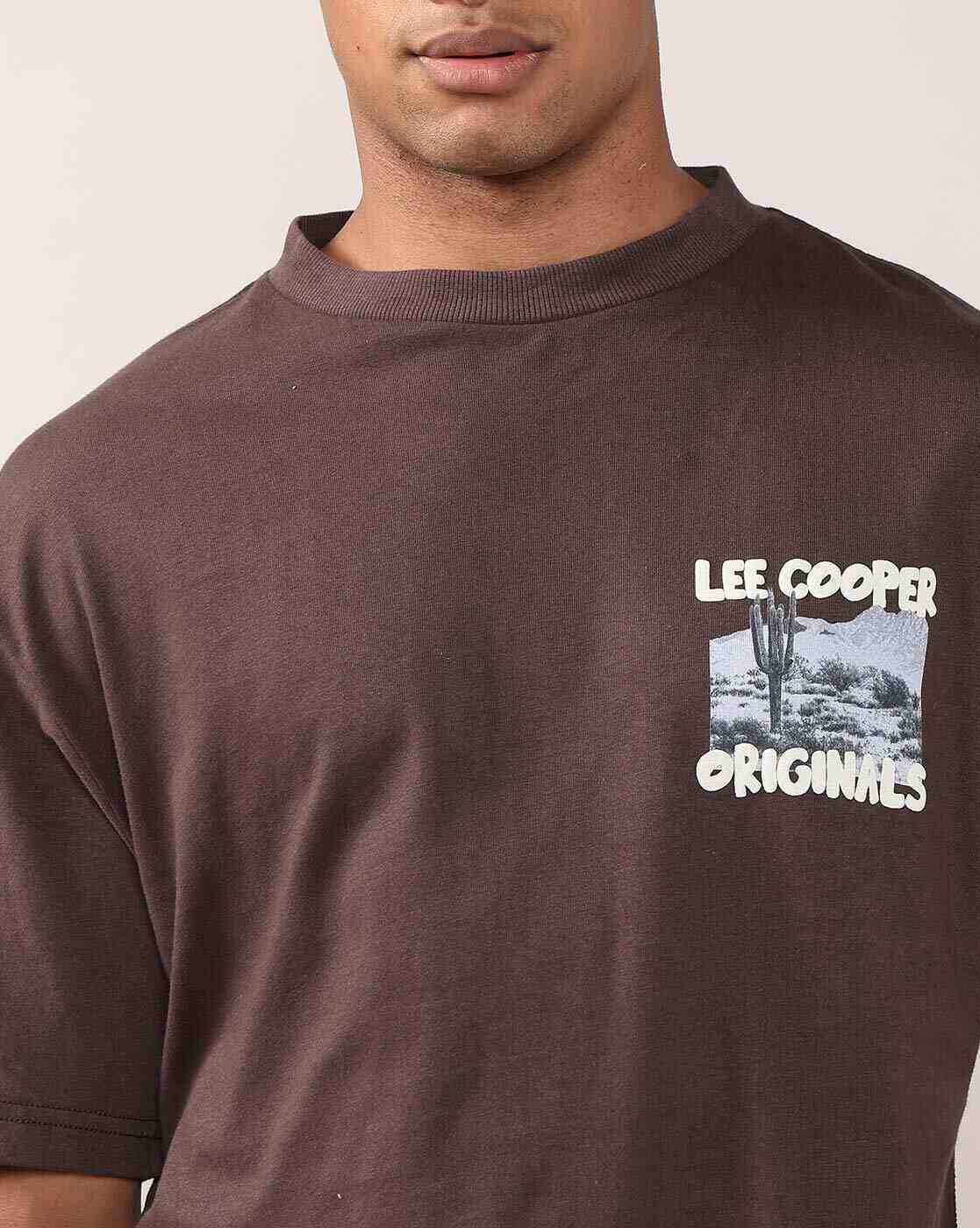Lee Cooper | Men Graphic Print Oversized Crew-Neck T-Shirt|1