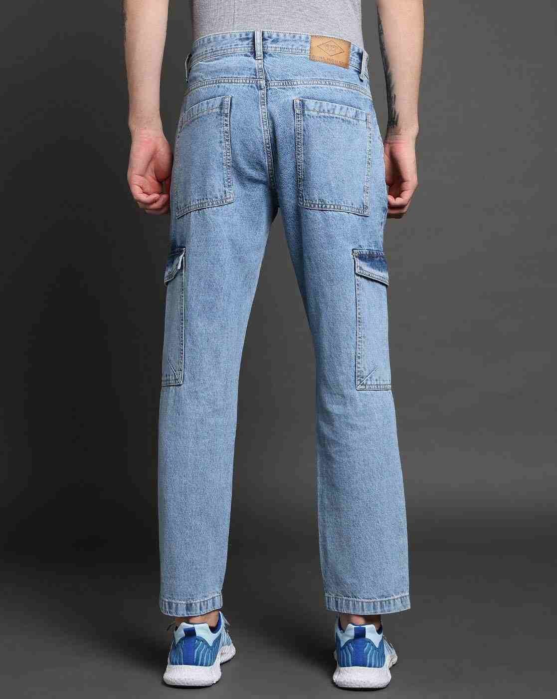 Lee Cooper | Men Mid-Wash Regular Fit Cotton Cargo Pants|2