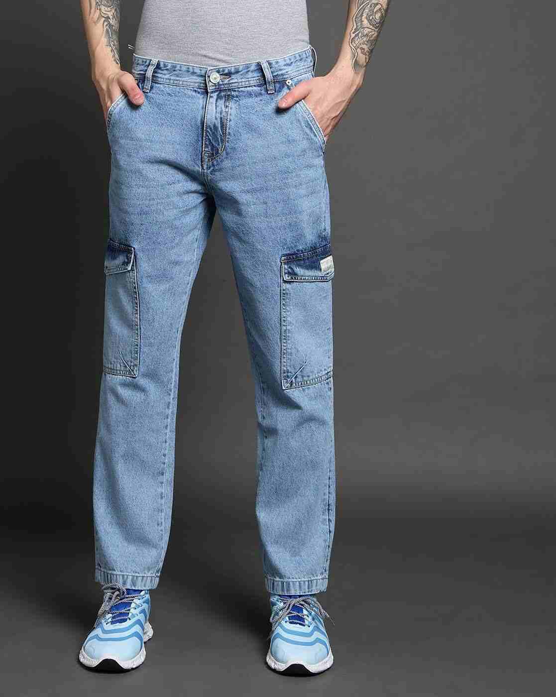 Lee Cooper | Men Mid-Wash Regular Fit Cotton Cargo Pants|3