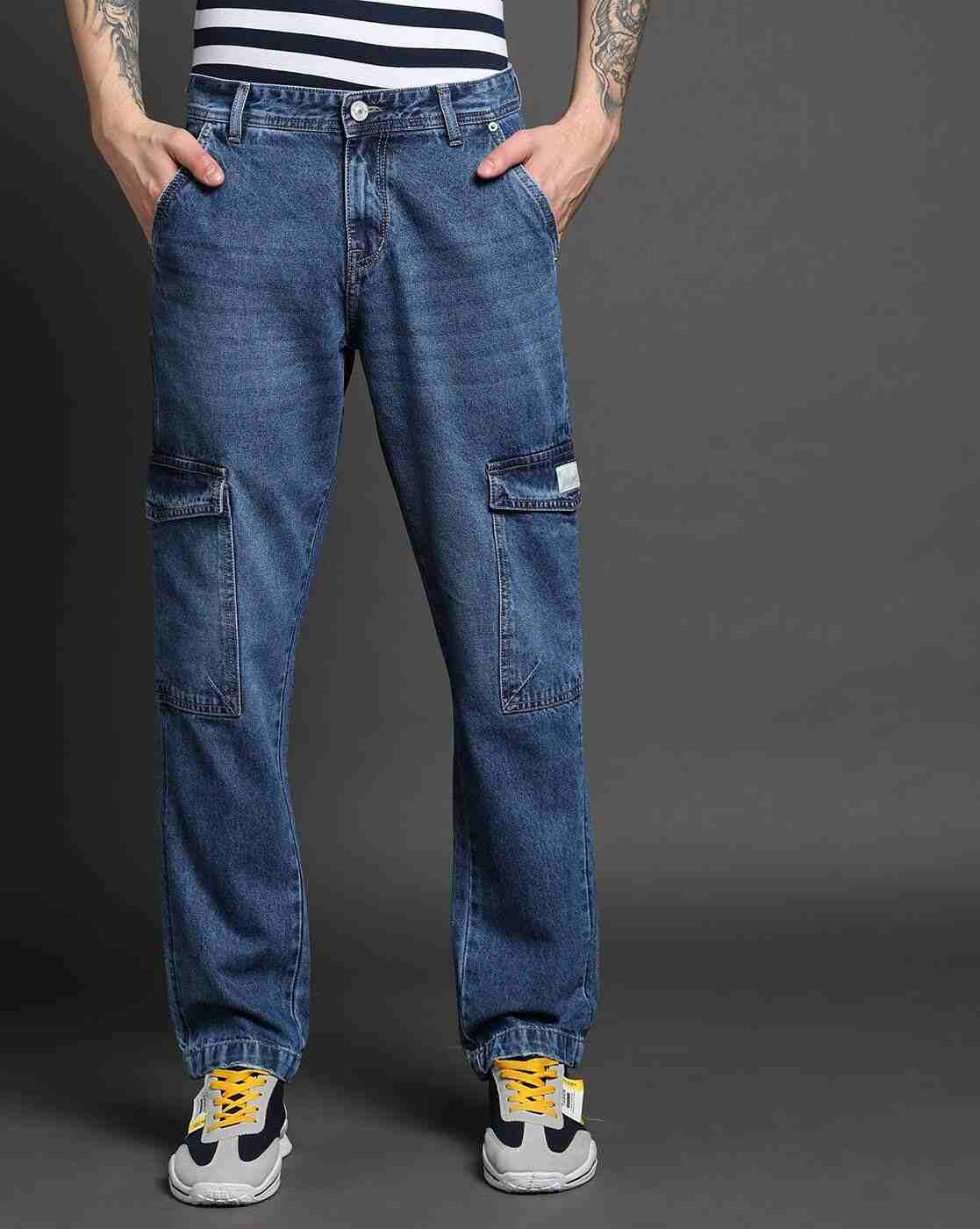 Lee Cooper | Men Lightly Washed Regular Fit Cotton Cargo Pants|3