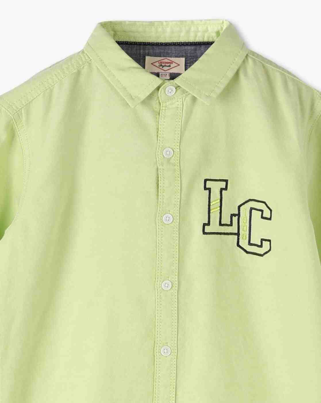 Lee Cooper | Boys Embroidered Typographic Slim Fit Shirt|2