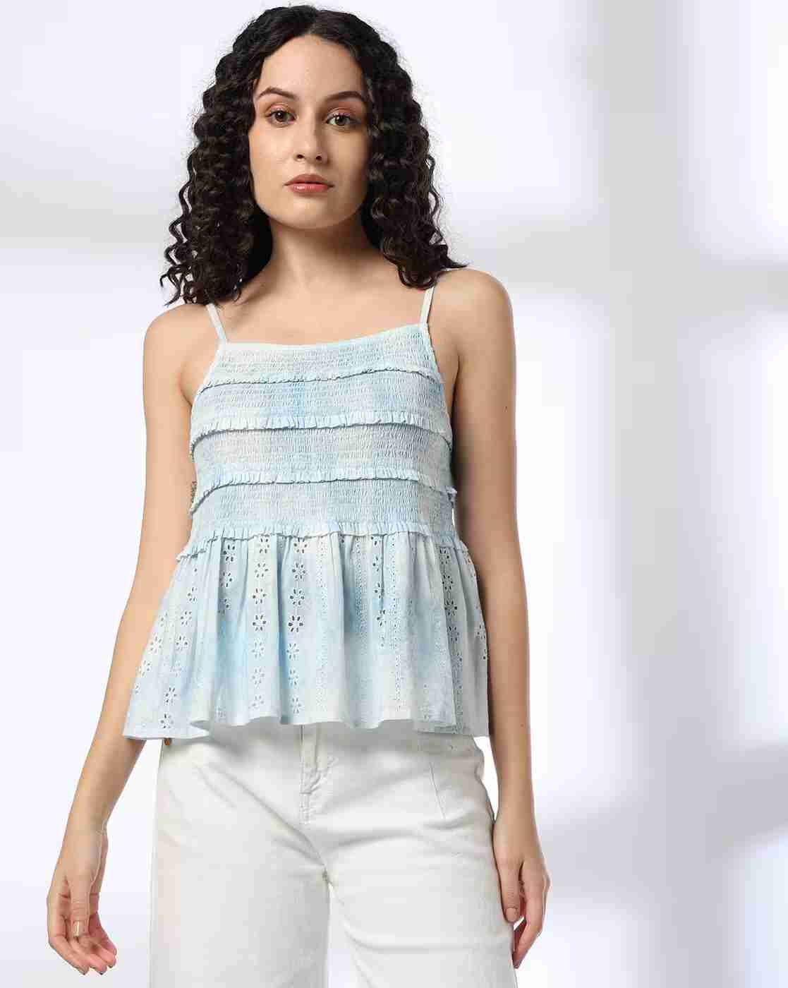 Lee Cooper | Women Embroidered Regular Fit Flared Top|3