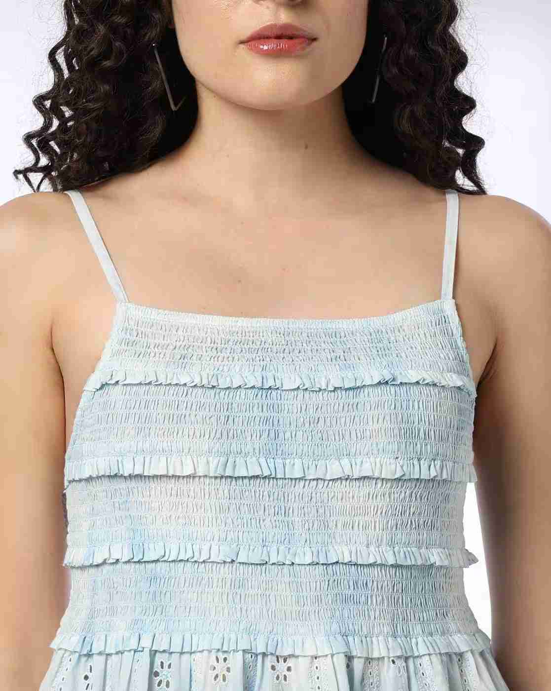 Lee Cooper | Women Embroidered Regular Fit Flared Top|4
