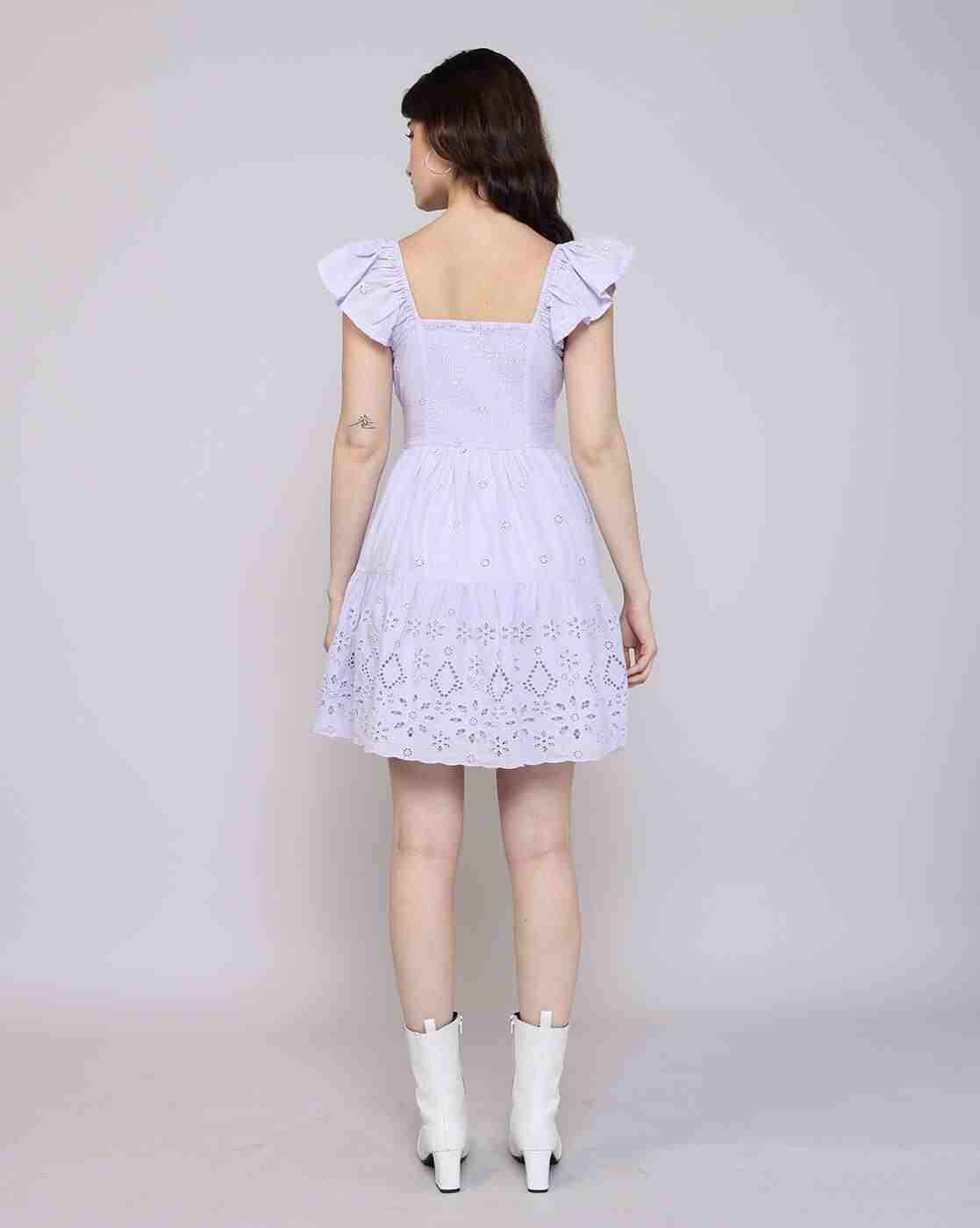 Lee Cooper | Women Schiffli Embroidered Fit & Flare Dress