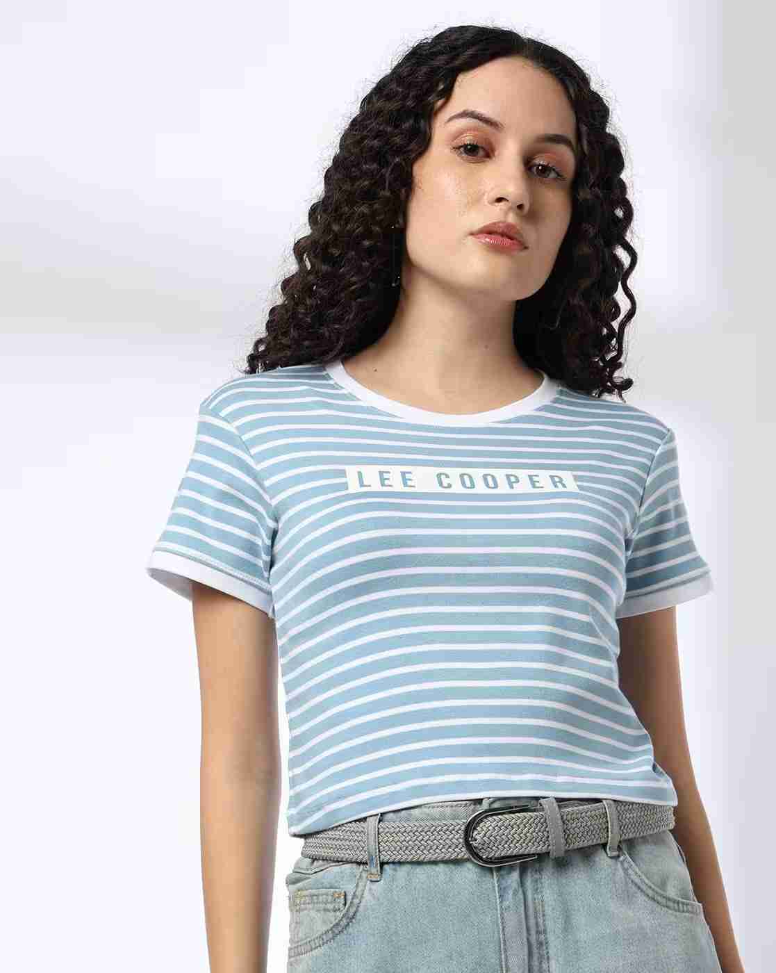 Lee Cooper | Women Striped Regular Fit Crew-Neck T-Shirt|3