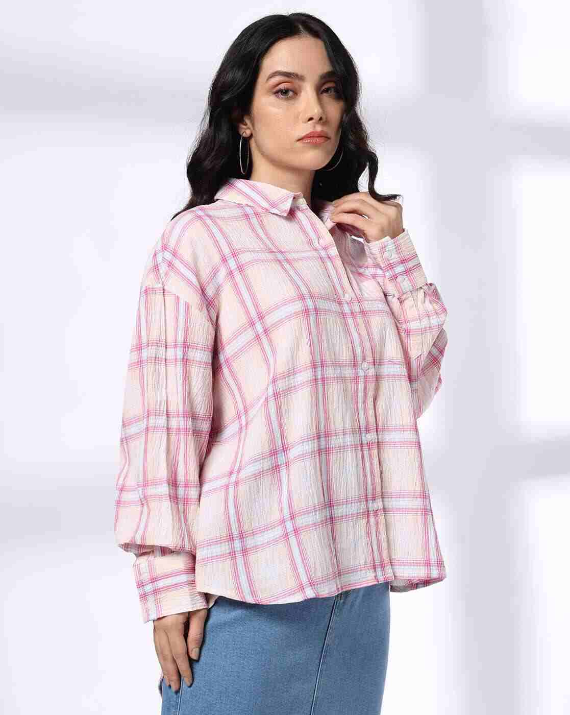 Lee Cooper | Women Plaid Check Oversized Shirt|2