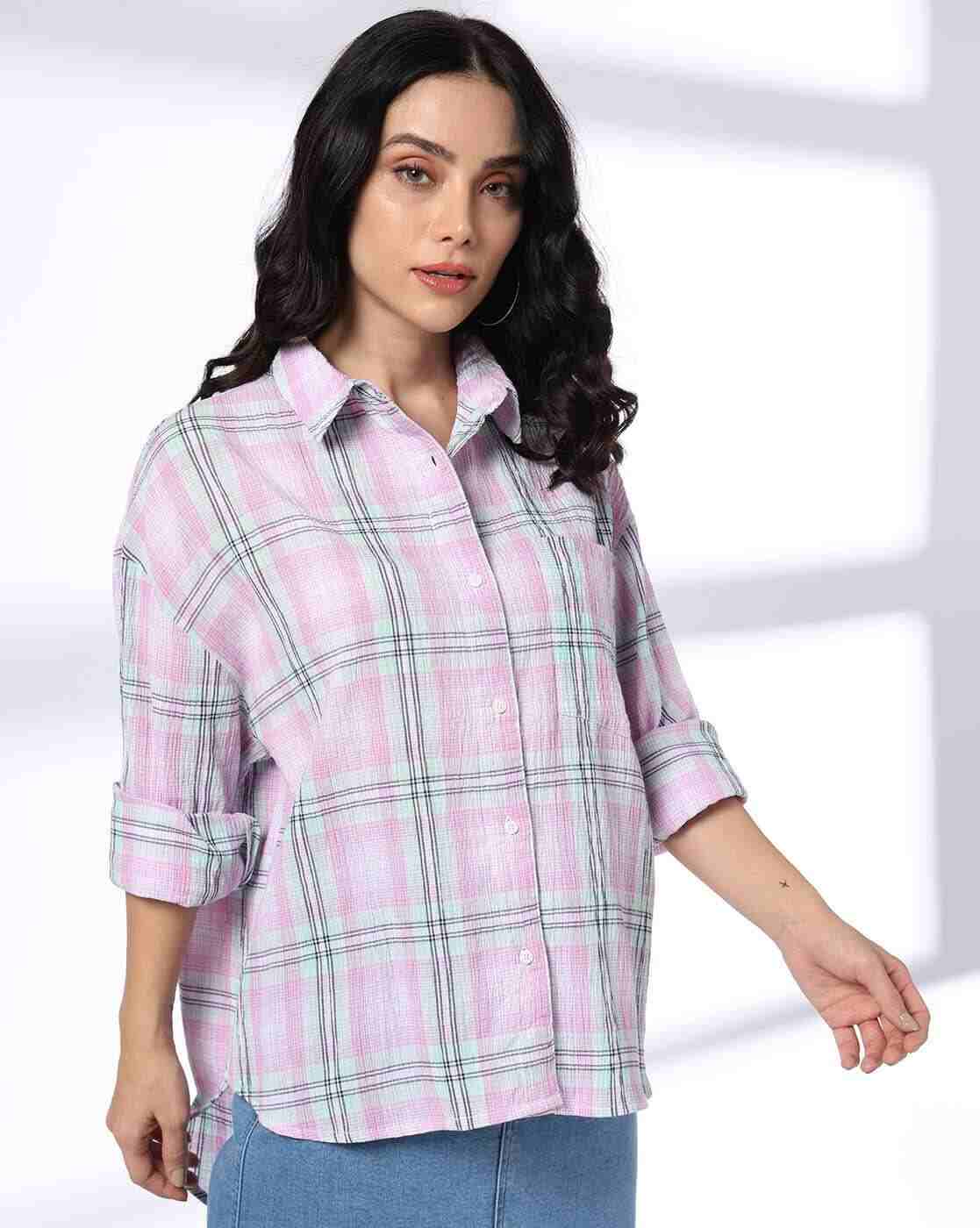 Lee Cooper | Women Checked Oversized Fit Shirt|0