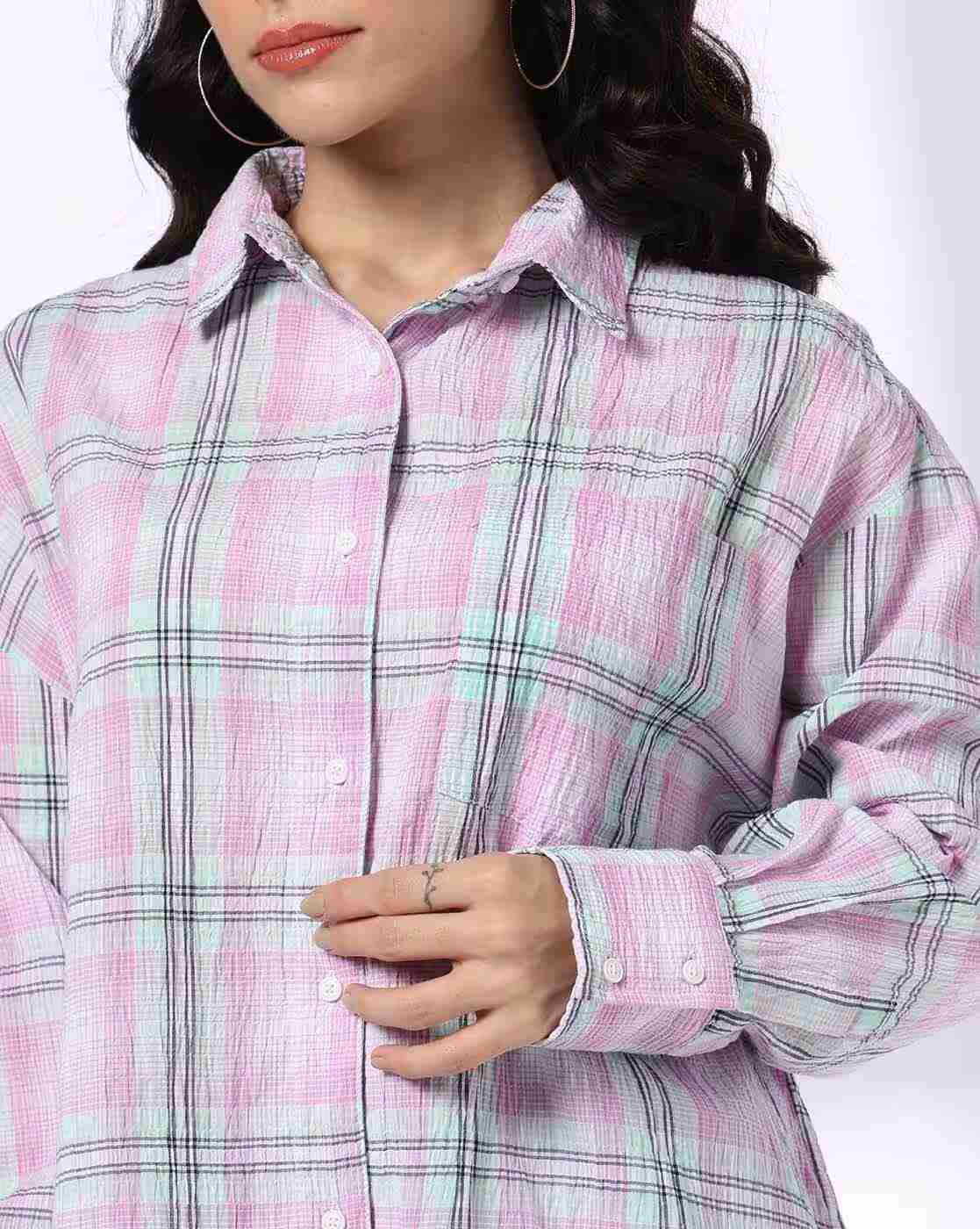 Lee Cooper | Women Checked Oversized Fit Shirt|4