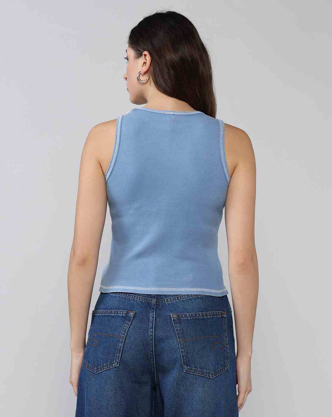 Lee Cooper | Ribbed tank tee, blue, s|2
