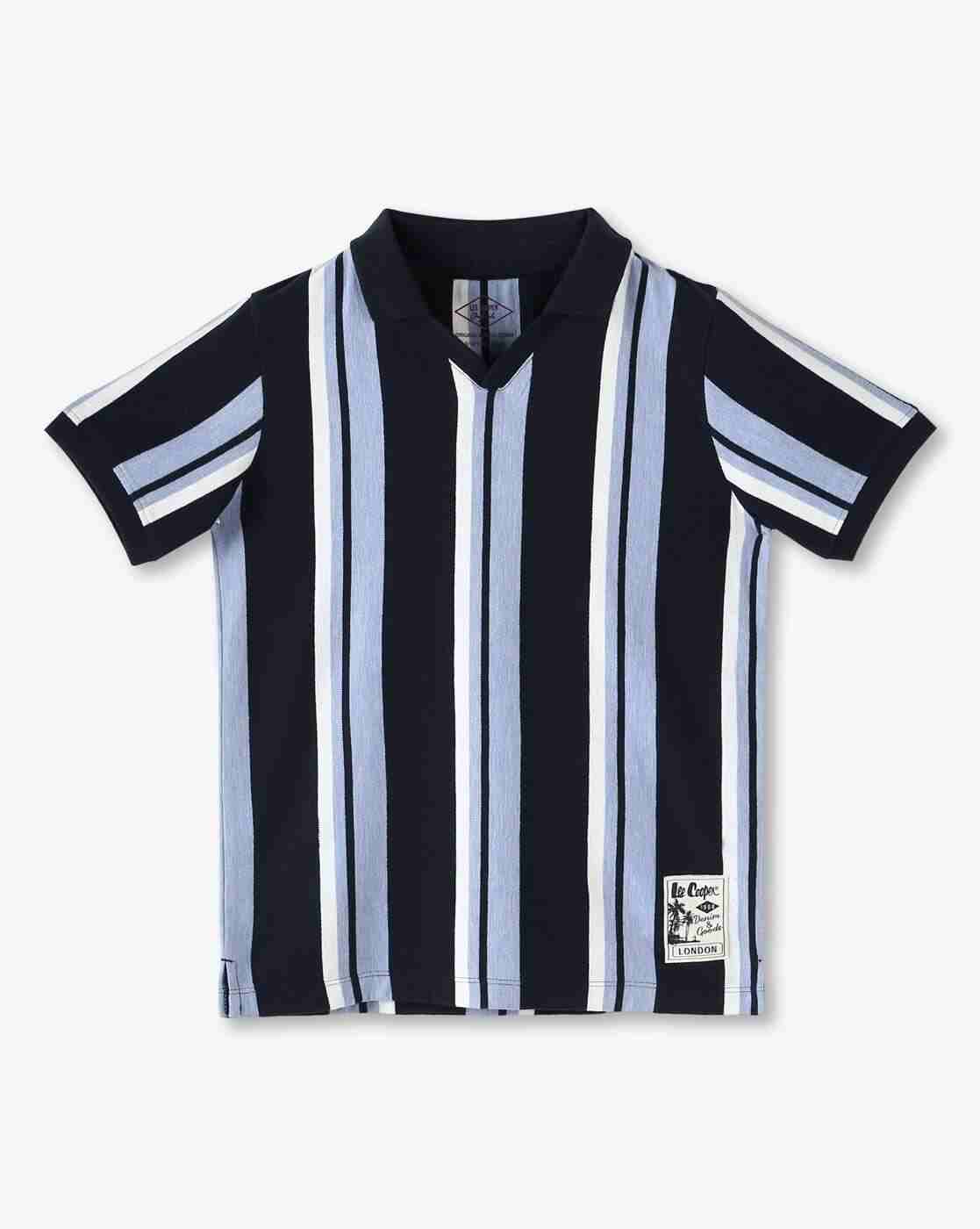 Lee Cooper | Boys Striped Regular Fit V-Neck T-Shirt|0