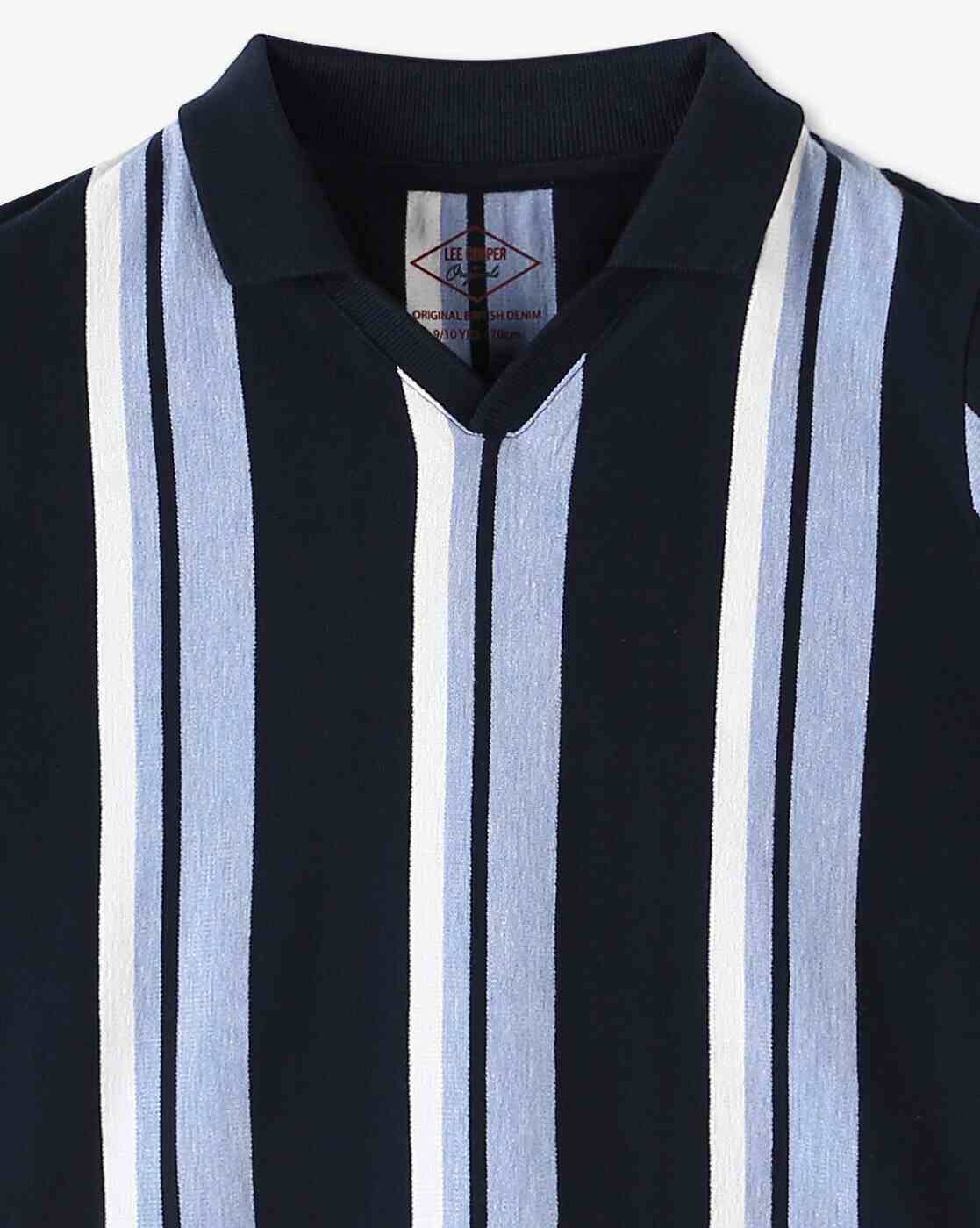 Lee Cooper | Boys Striped Regular Fit V-Neck T-Shirt|2