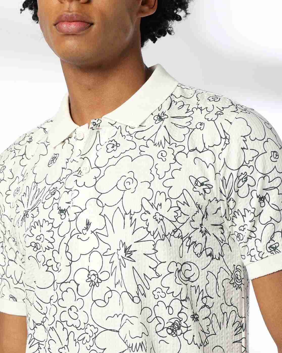 Lee Cooper | Men Floral Print Oversized Polo T-Shirt|4