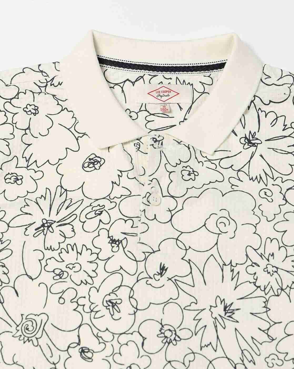 Lee Cooper | Men Floral Print Oversized Polo T-Shirt|5
