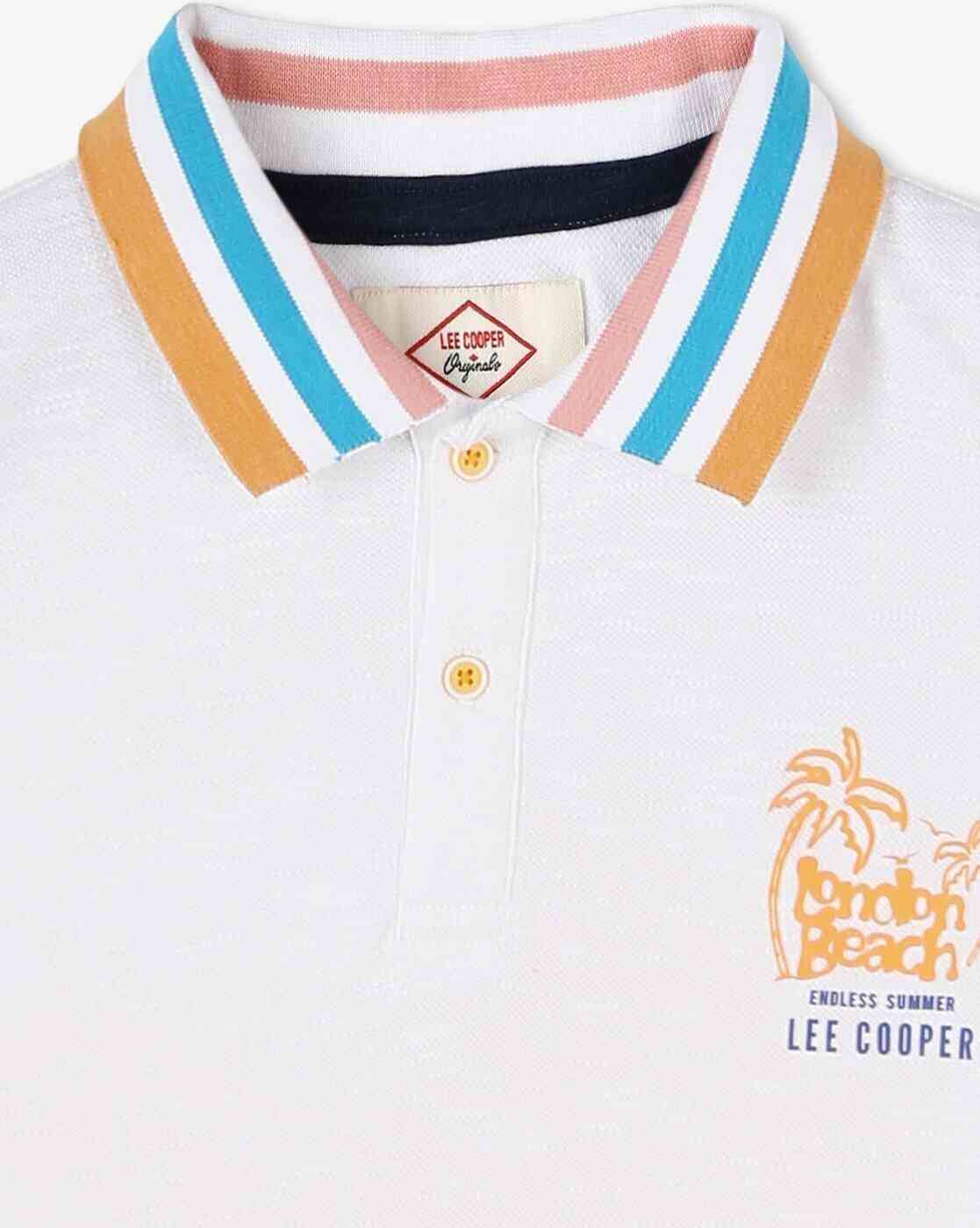 Lee Cooper | Boys Typographic Print Regular Fit Polo T-Shirt|0