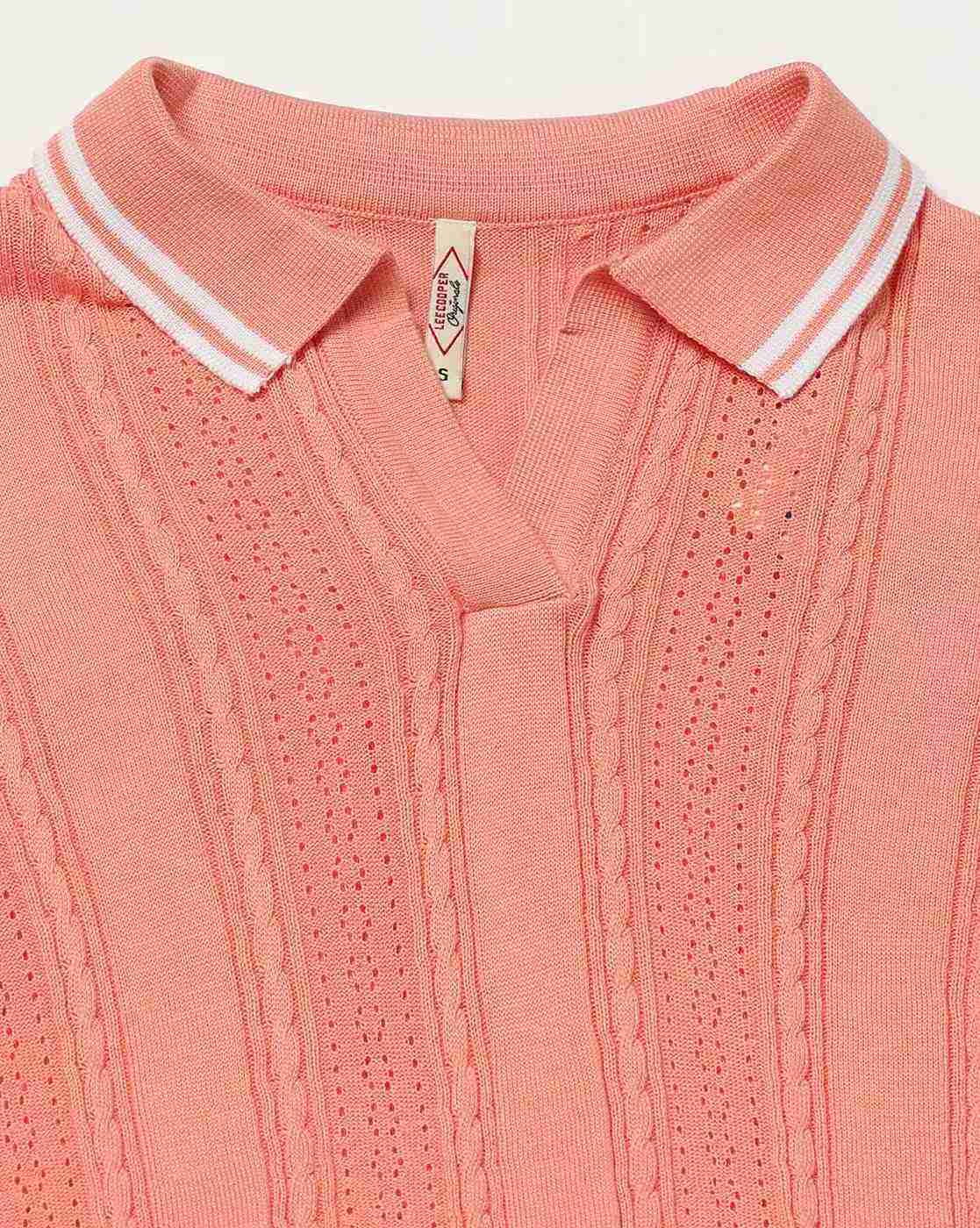 Lee Cooper | Women Self-Striped Regular Fit Polo T-Shirt|4