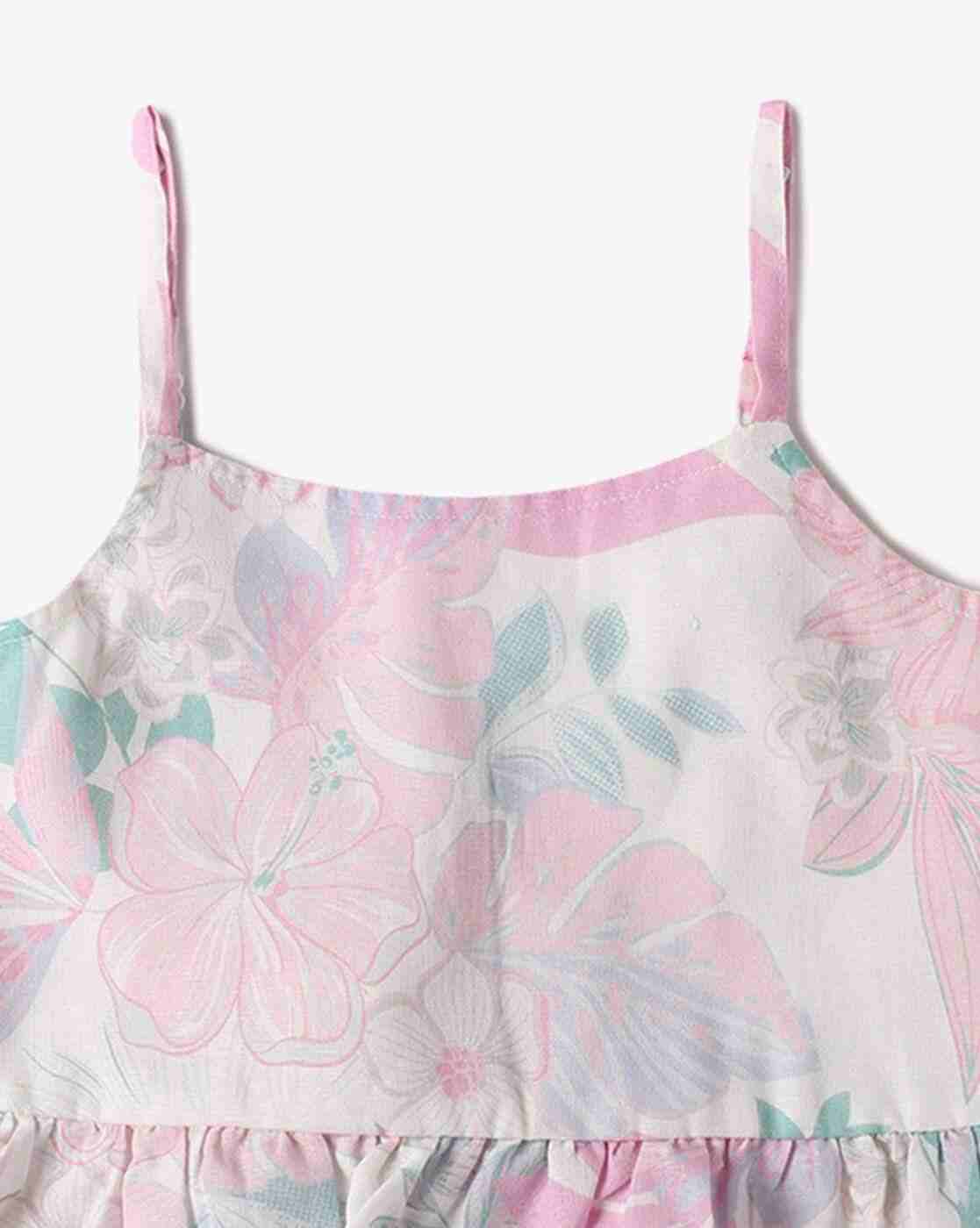 Lee Cooper | Girls Floral Print Peplum Top & Shorts Set|5
