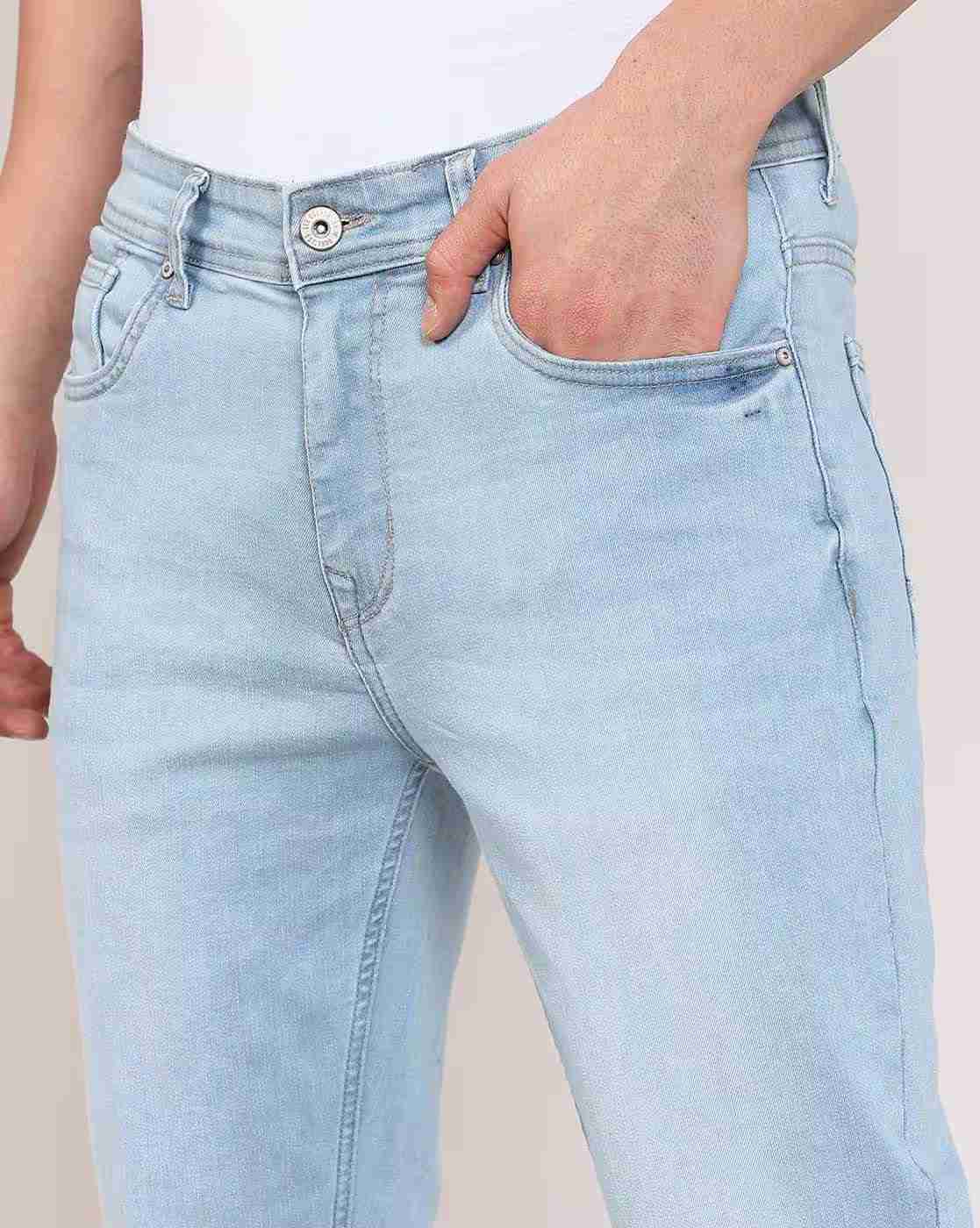 Lee Cooper | Men Lightly Washed Straight Jeans|4