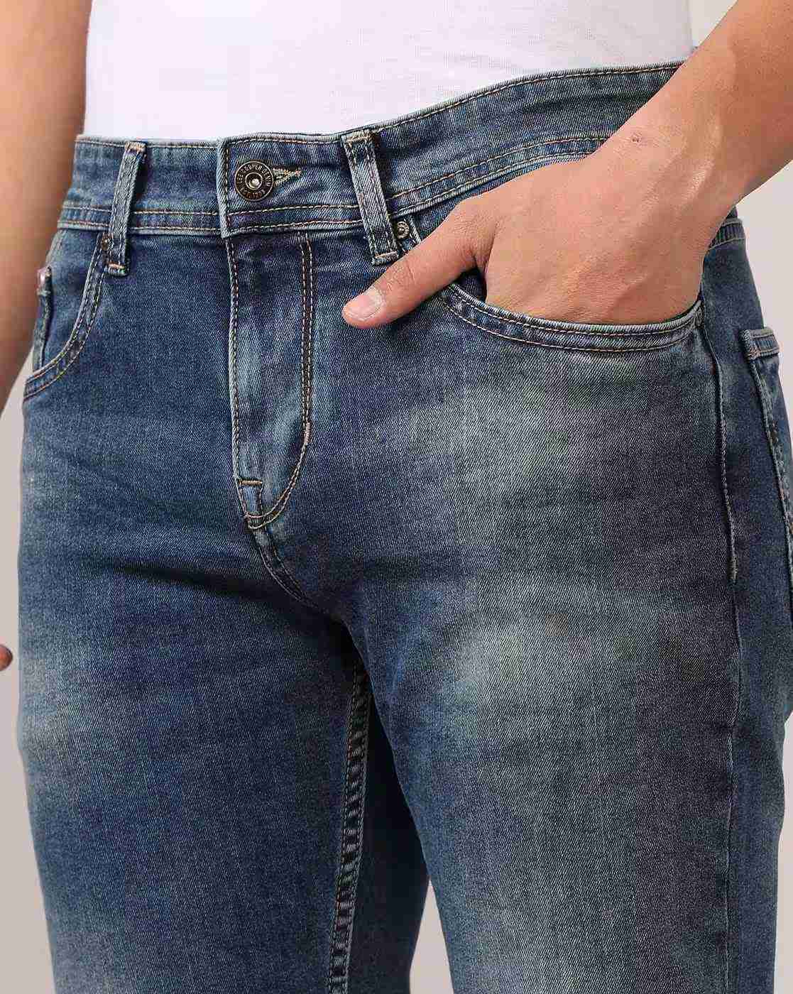 Lee Cooper | Men Lightly Washed Straight Jeans|4