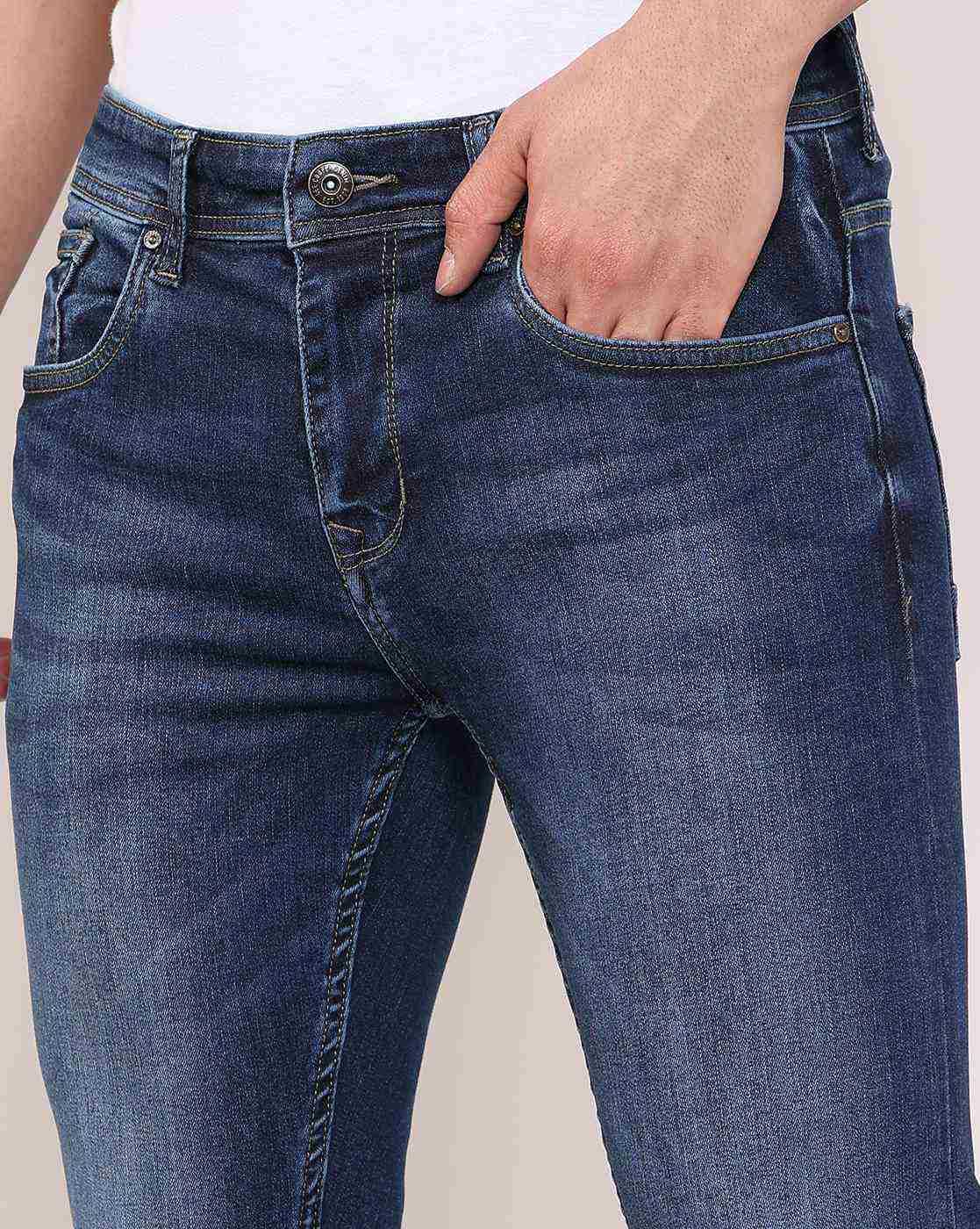 Lee Cooper | Men Lightly Washed Slim Fit Jeans|4