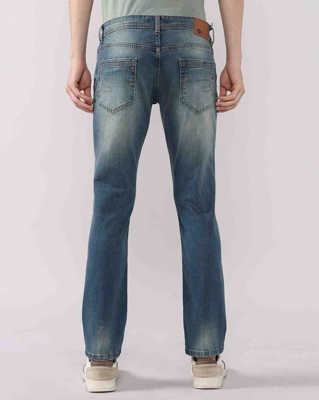 Lee Cooper | Men Lightly Washed Distressed Slim Fit Jeans|3