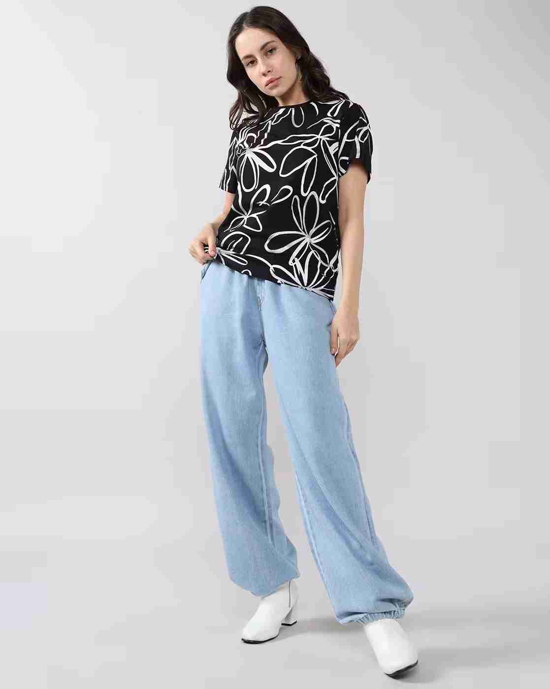 Lee Cooper | Women Floral Print Regular Fit Crew-Neck T-Shirt|3