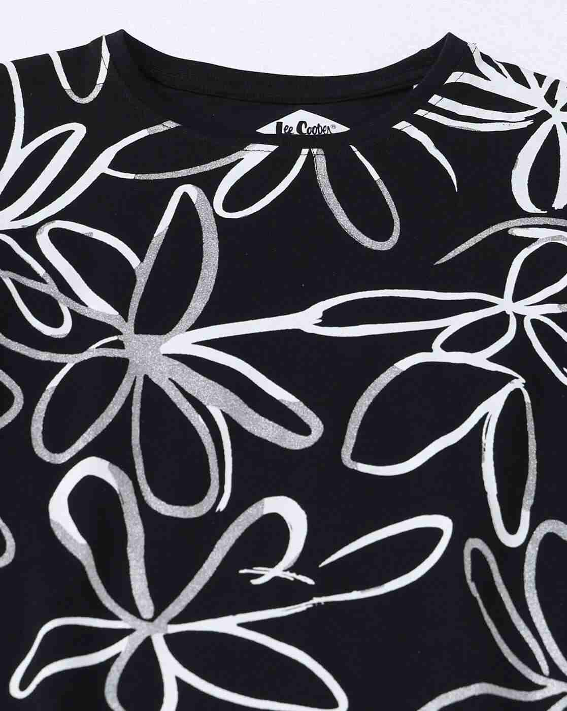 Lee Cooper | Women Floral Print Regular Fit Crew-Neck T-Shirt|5