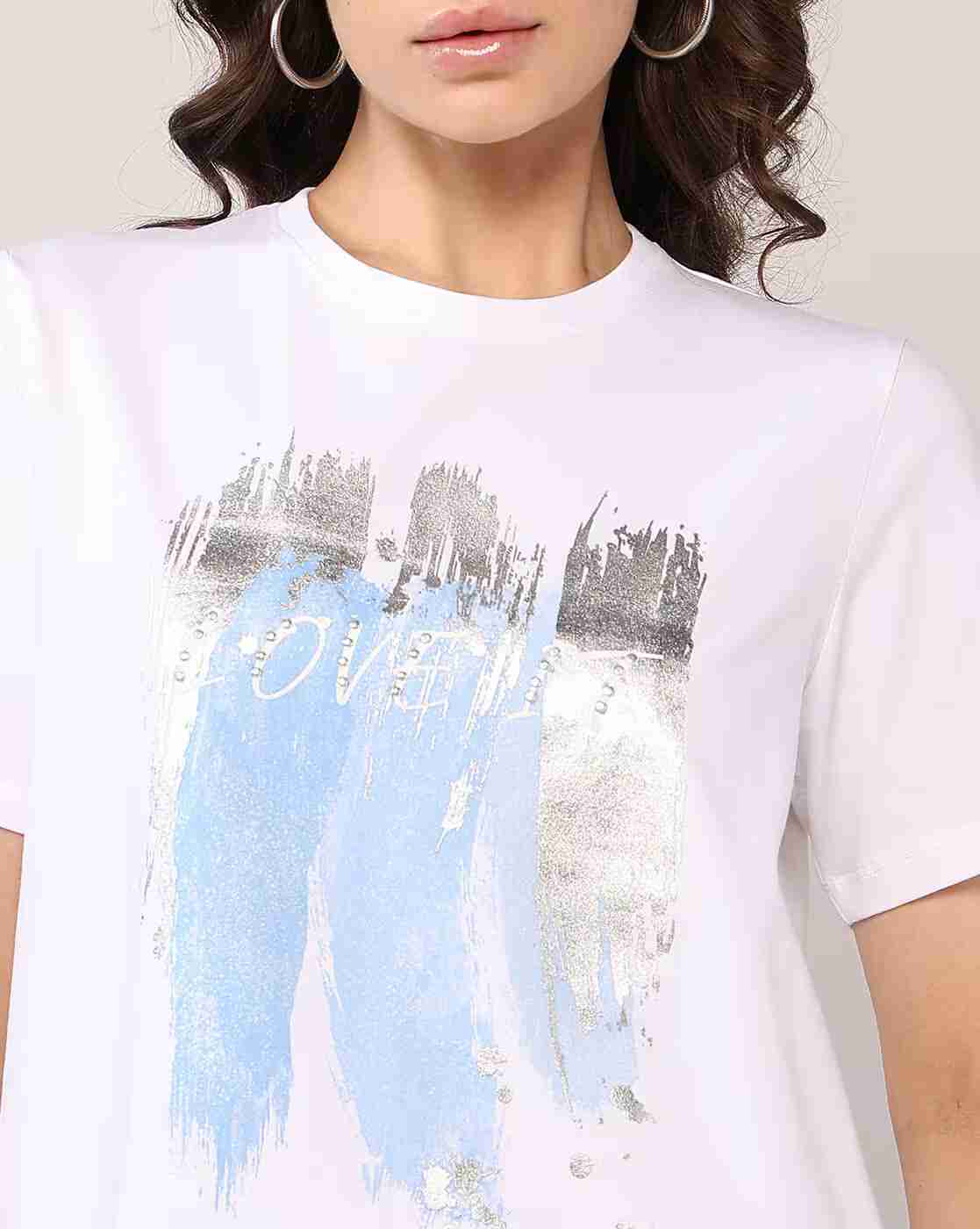 Lee Cooper | Women Graphic Print Regular Fit Crew-Neck T-Shirt|5