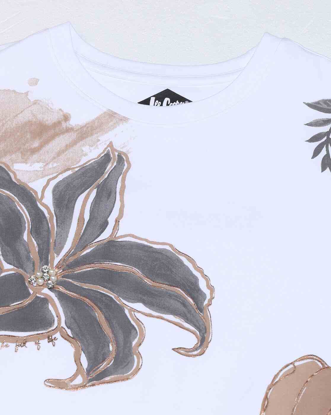 Lee Cooper | Women Floral Print Regular Fit Crew-Neck T-Shirt|5