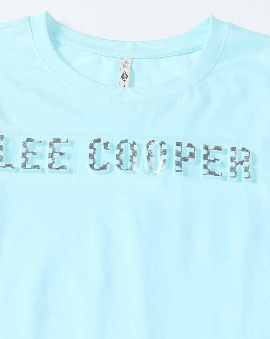 Lee Cooper | Women Brand Embossed Print Regular Fit Round-Neck T-Shirt|5