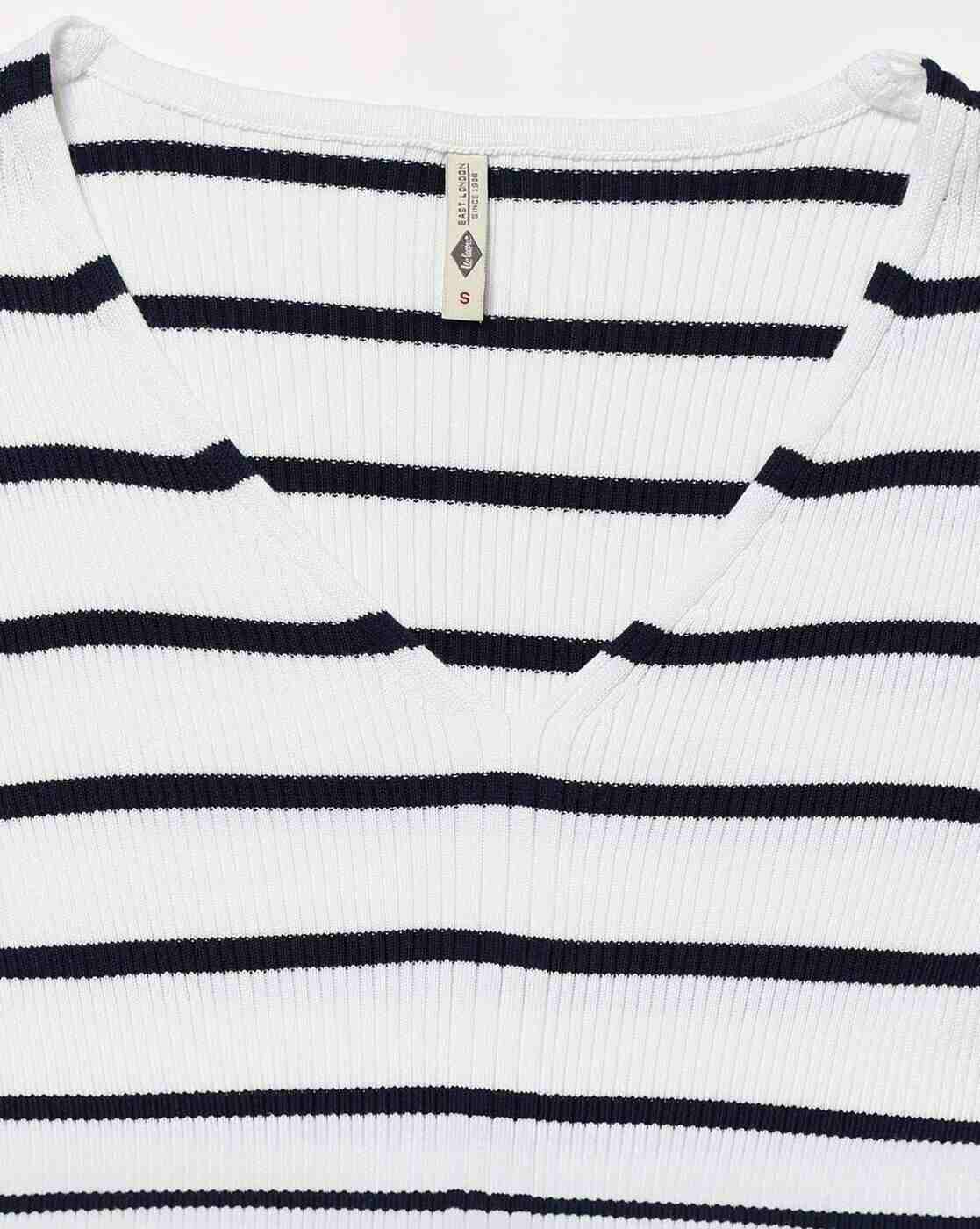 Lee Cooper | Women Striped Regular Fit V-Neck T-Shirt|4