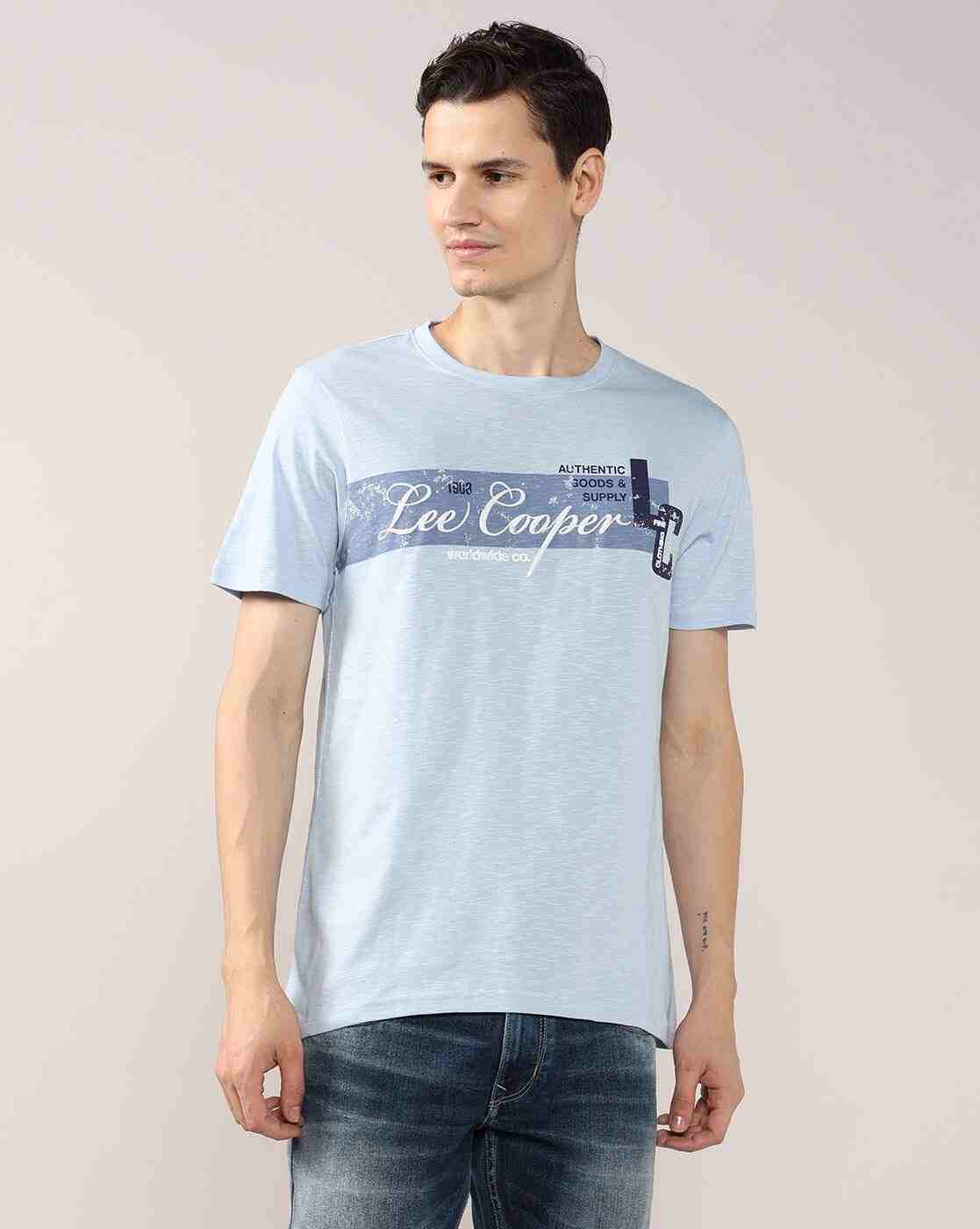 Lee Cooper | Men Logo Print Regular Fit Crew-Neck T-Shirt|4