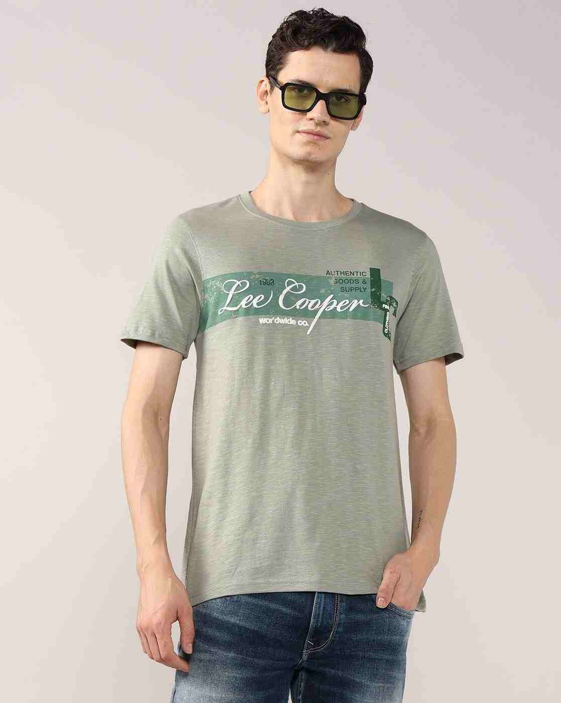 Lee Cooper | Men Logo Print Regular Fit Crew-Neck T-Shirt|0