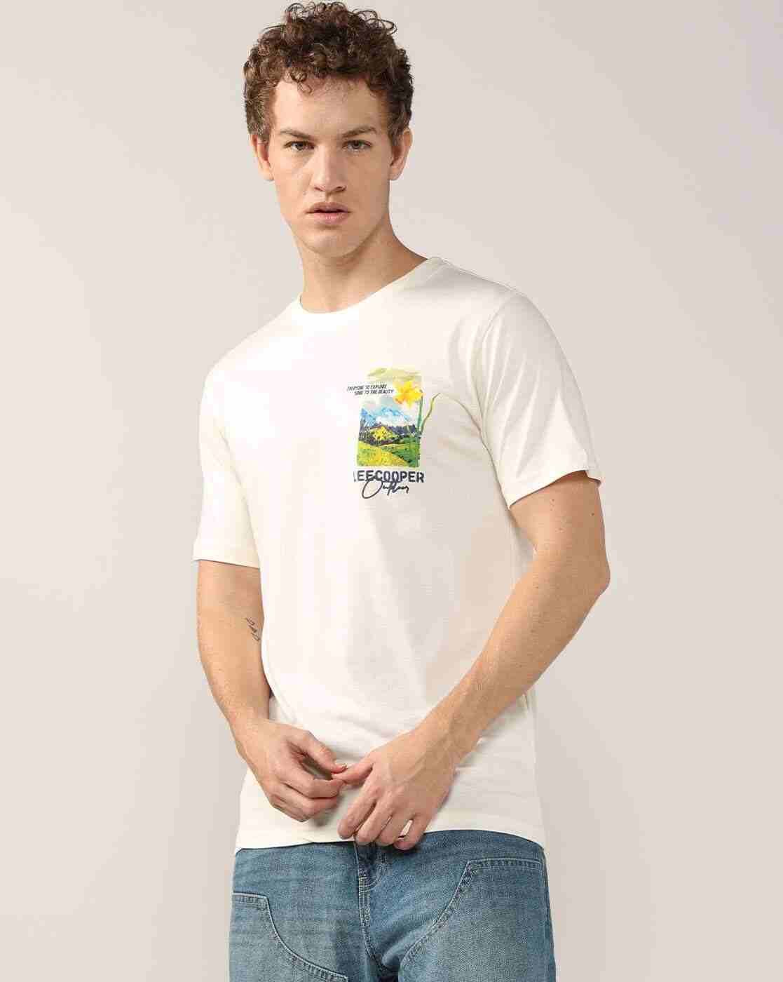 Lee Cooper | Men Graphic Print Regular Fit Crew-Neck T-Shirt|1