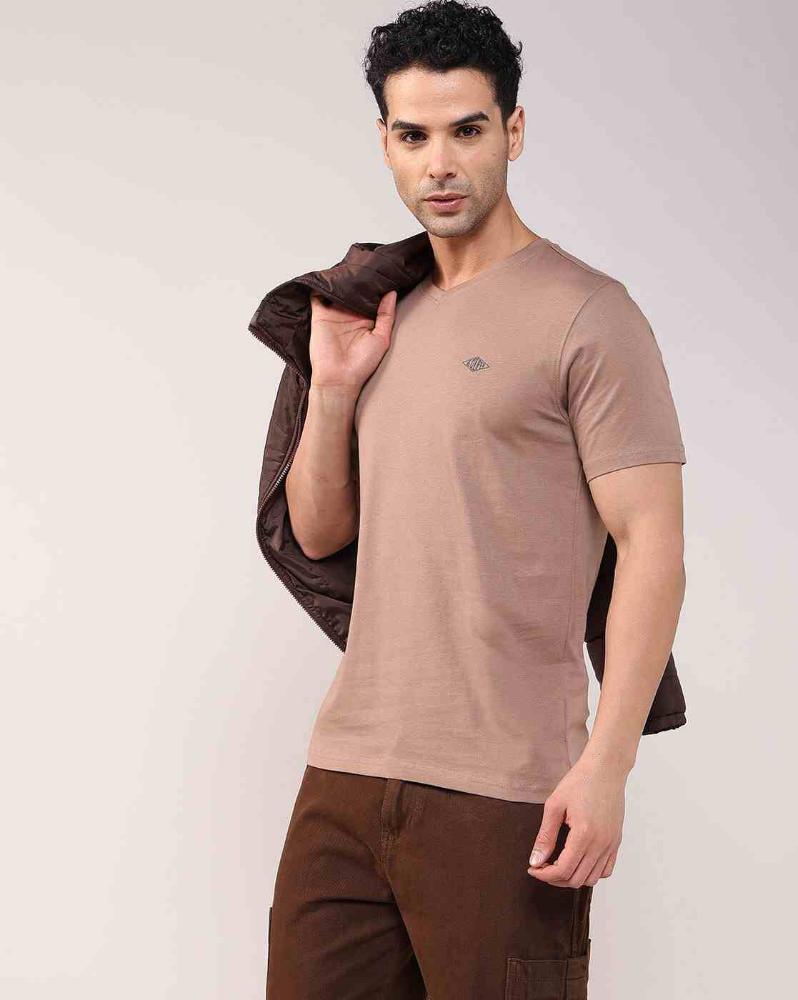 Men Regular Fit V-Neck T-Shirt