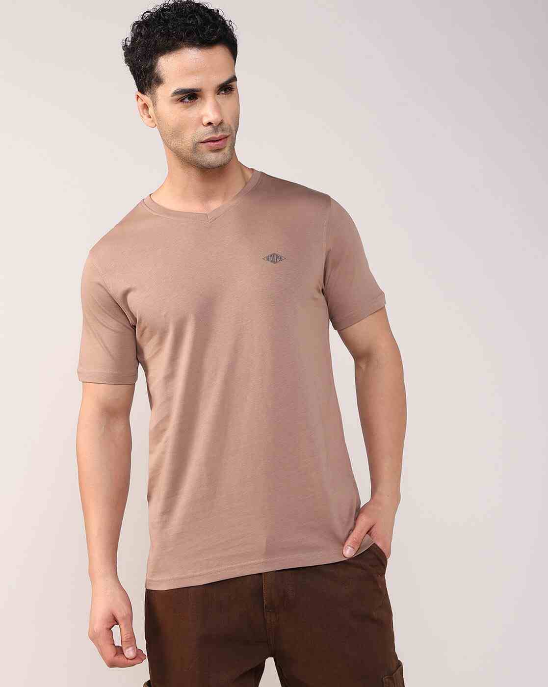 Lee Cooper | Men Regular Fit V-Neck T-Shirt|1