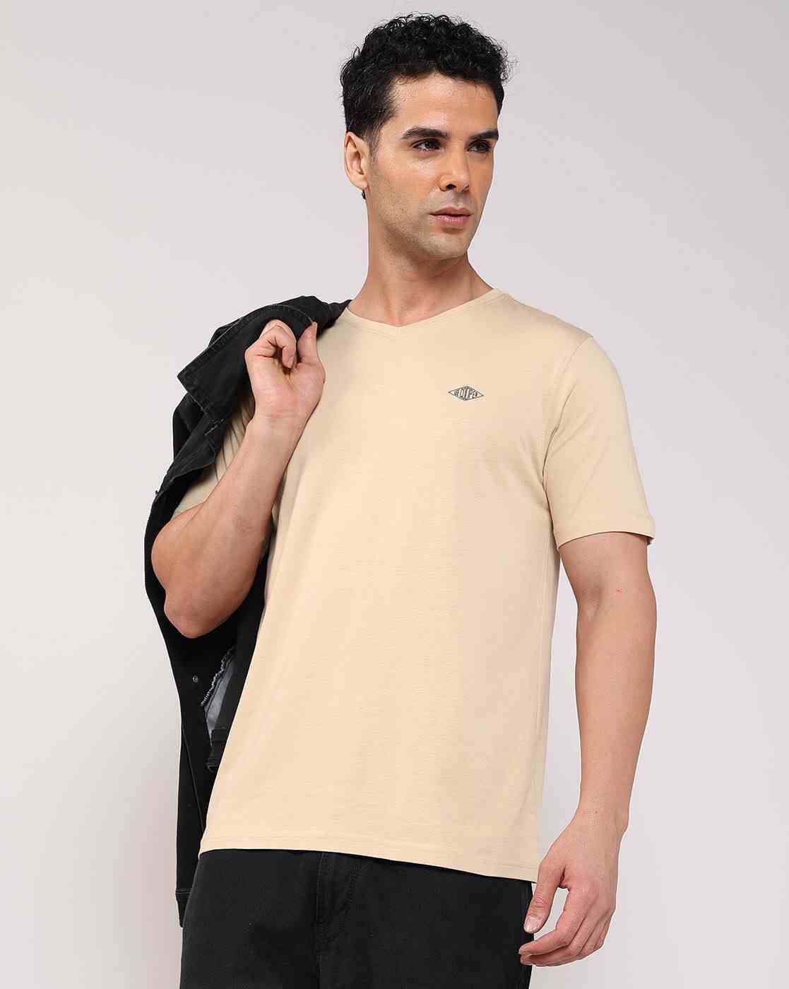 Men Regular Fit V-Neck T-Shirt