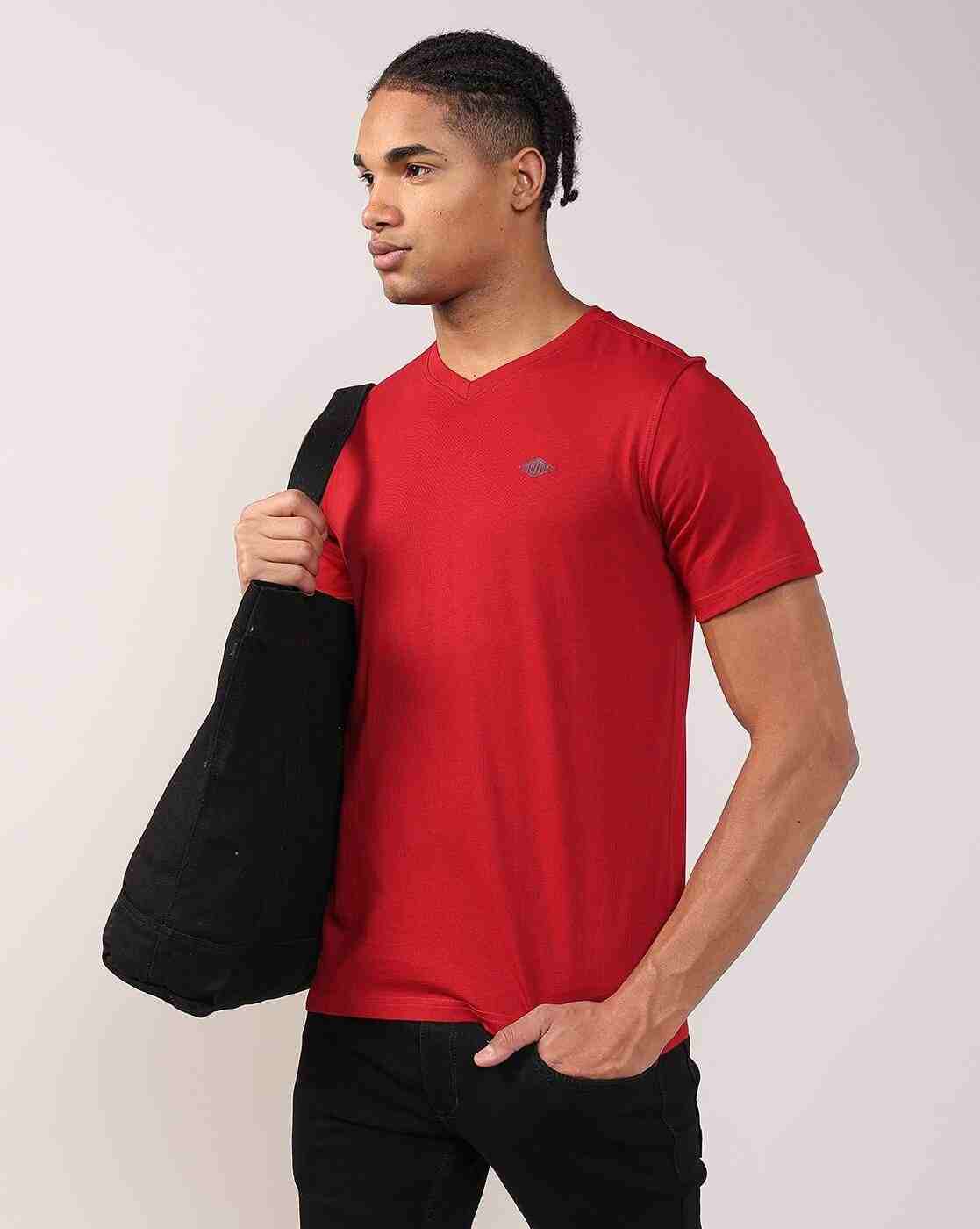 Men Regular Fit V-Neck T-Shirt