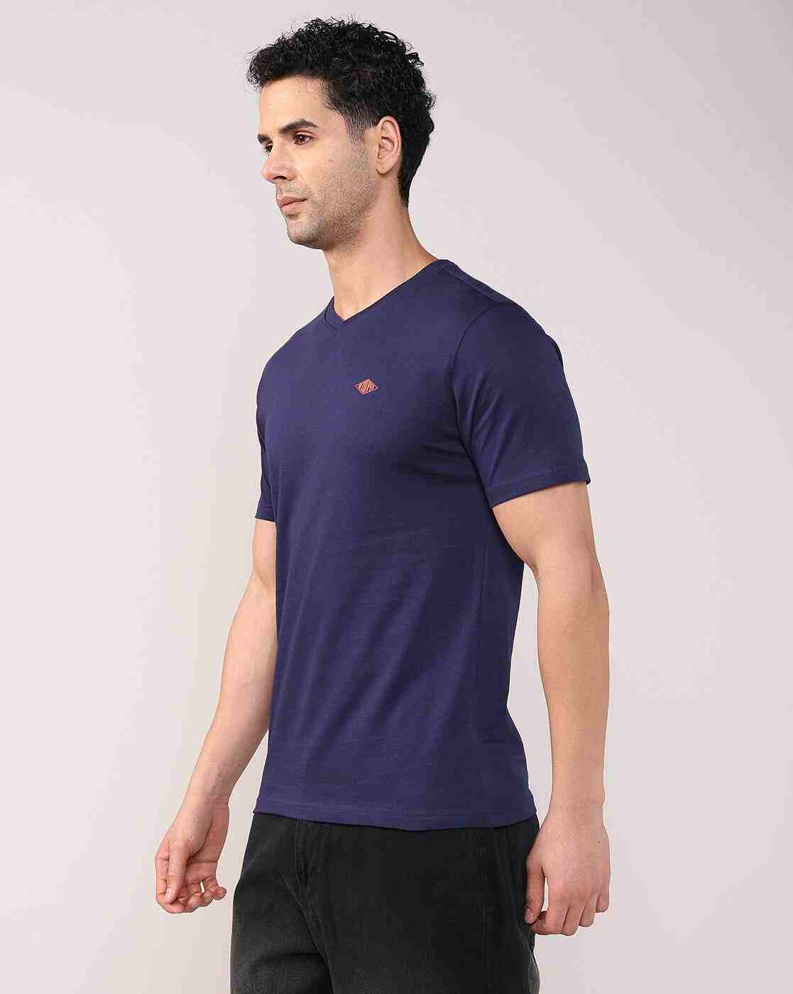 Lee Cooper | Men Regular Fit V-Neck T-Shirt|1