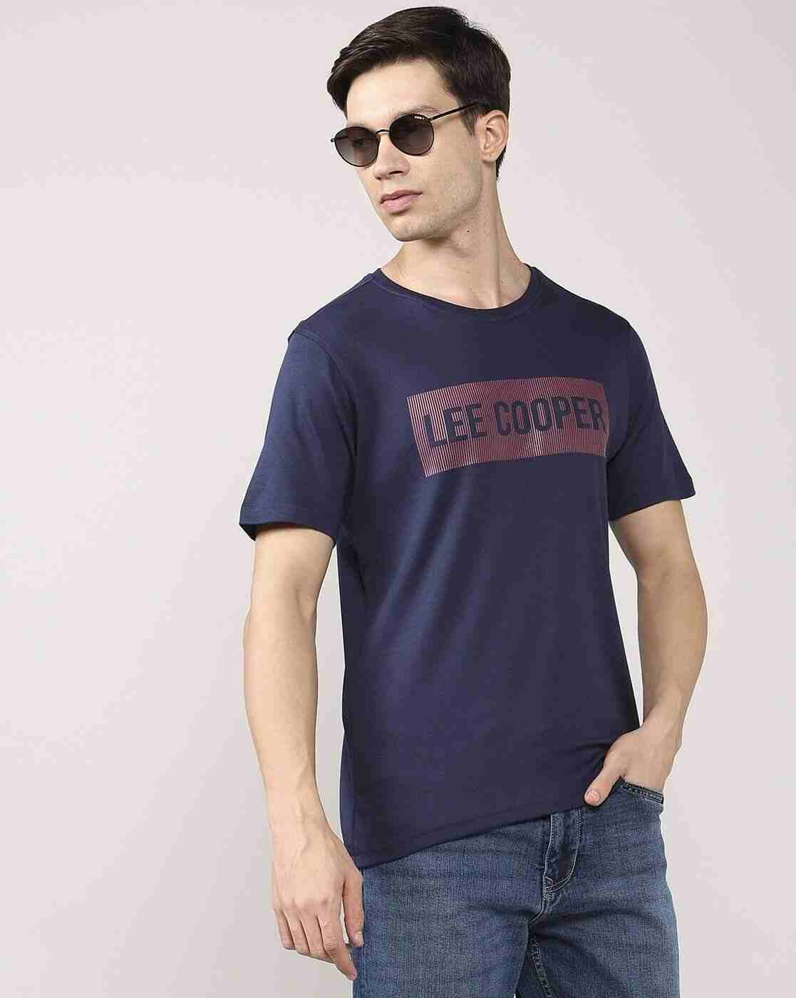 Men Brand Print Regular Fit Crew-Neck T-Shirt