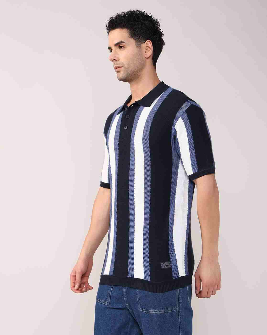 Lee Cooper | Men Striped Regular Fit Polo T-Shirt|0