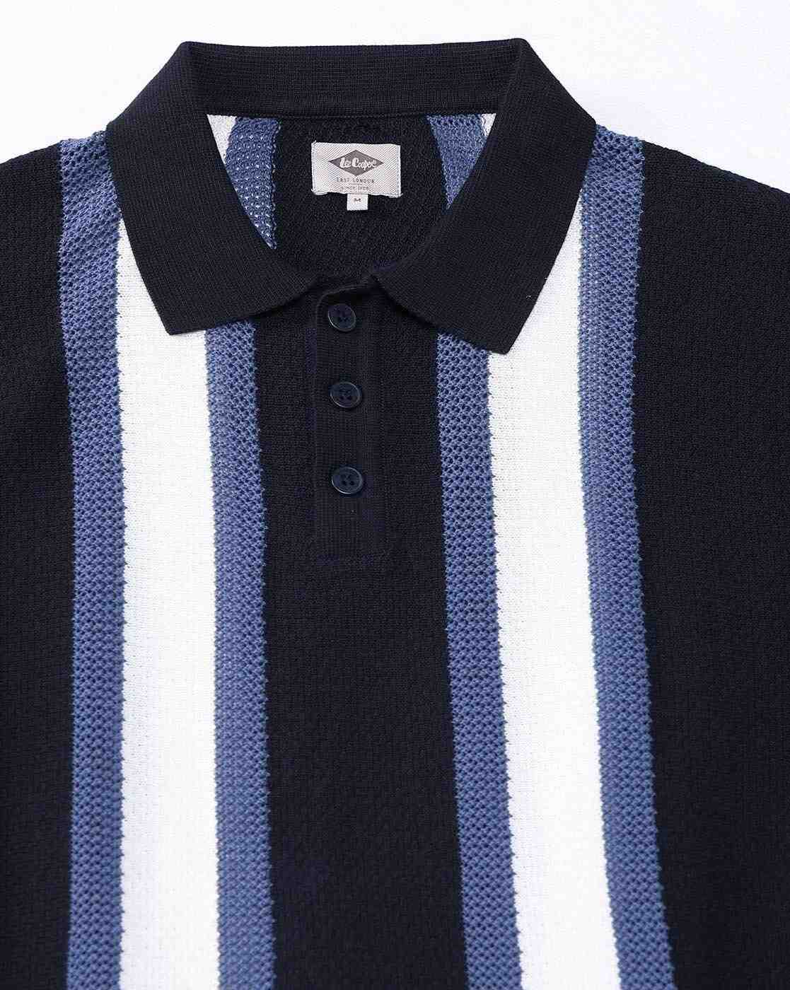 Lee Cooper | Men Striped Regular Fit Polo T-Shirt|1
