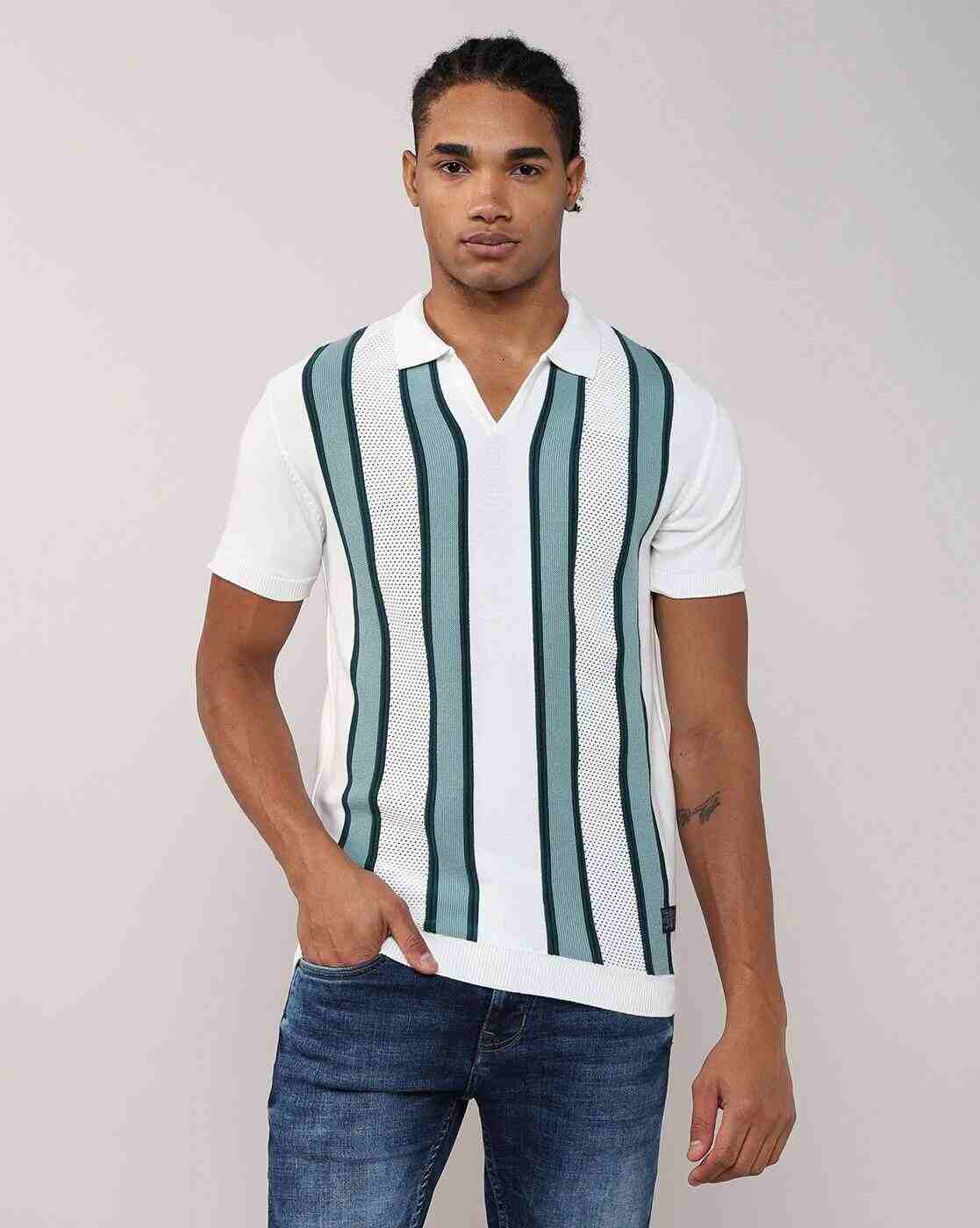 Lee Cooper | Men Striped Regular Fit Polo T-Shirt|3