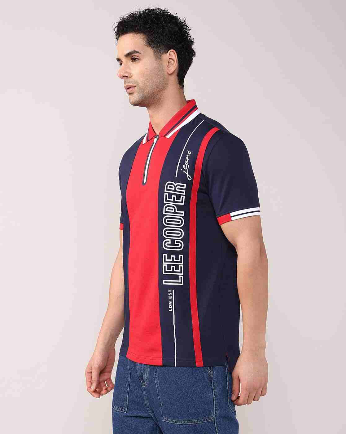 Lee Cooper | Men Colourblock Regular Fit Polo T-Shirt|1