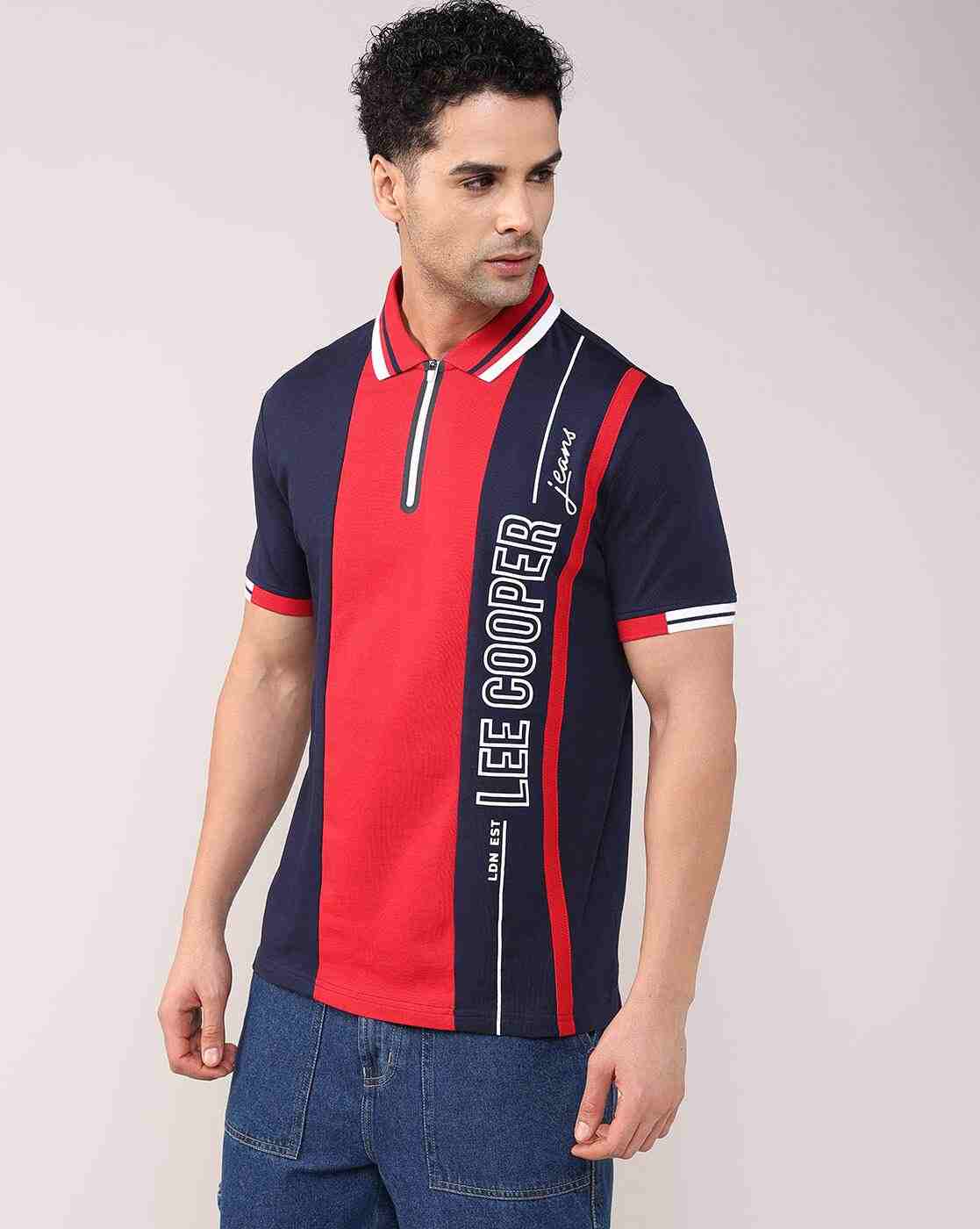 Lee Cooper | Men Colourblock Regular Fit Polo T-Shirt|3