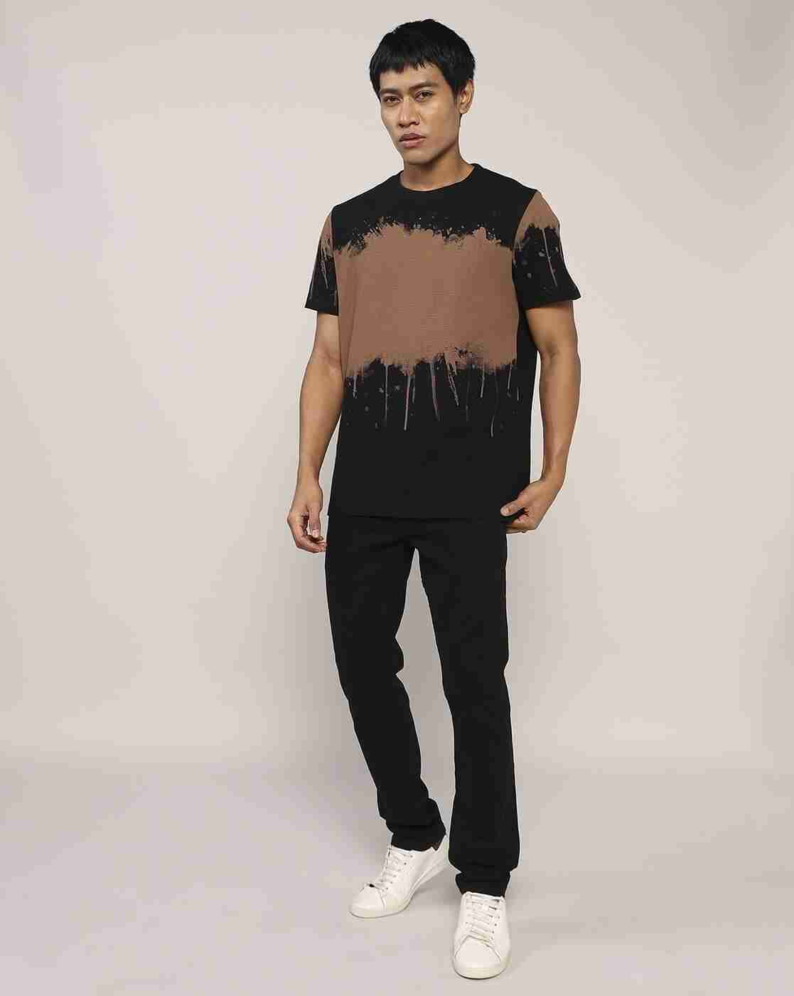 Lee Cooper | Men Tie & Dye Print Relaxed Fit Crew-Neck T-Shirt|4