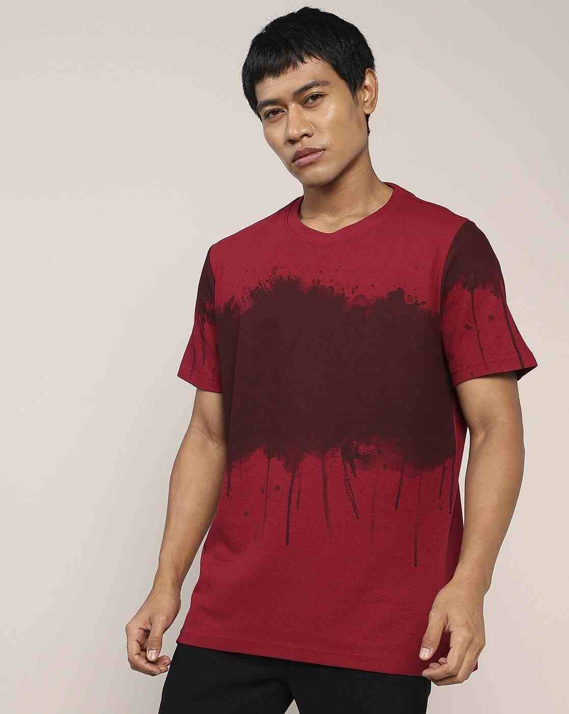 Lee Cooper | Men Tie & Dye Print Relaxed Fit Crew-Neck T-Shirt|0