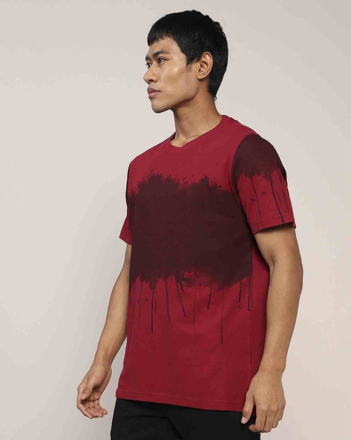 Lee Cooper | Men Tie & Dye Print Relaxed Fit Crew-Neck T-Shirt|1
